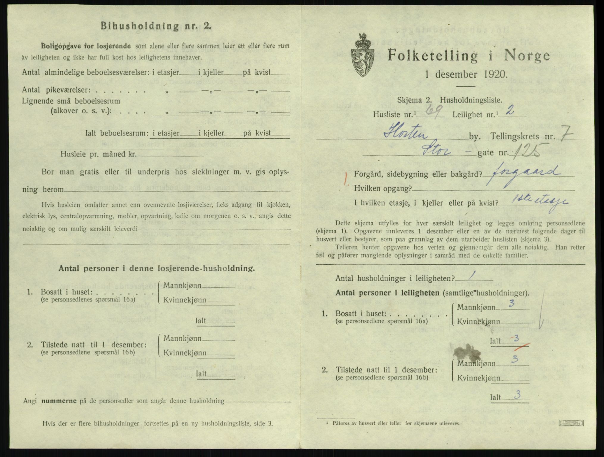 SAKO, 1920 census for Horten, 1920, p. 7481