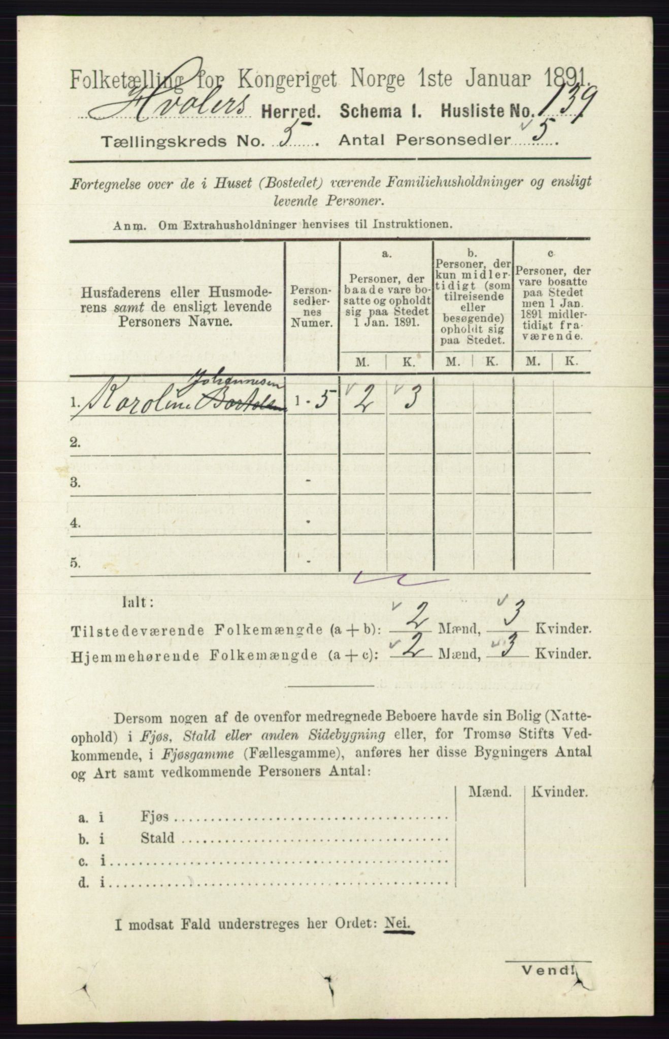 RA, 1891 census for 0111 Hvaler, 1891, p. 3179