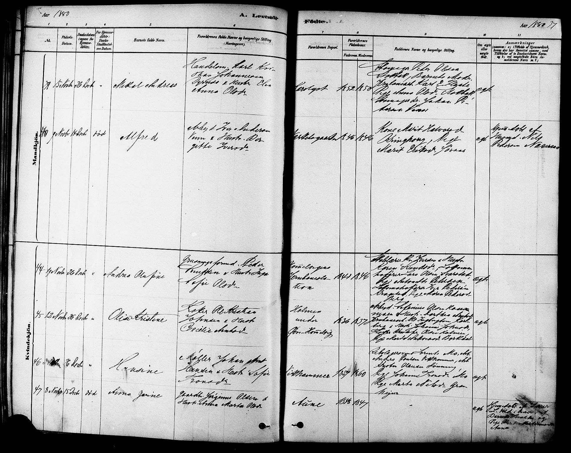 Ministerialprotokoller, klokkerbøker og fødselsregistre - Sør-Trøndelag, SAT/A-1456/616/L0410: Parish register (official) no. 616A07, 1878-1893, p. 37