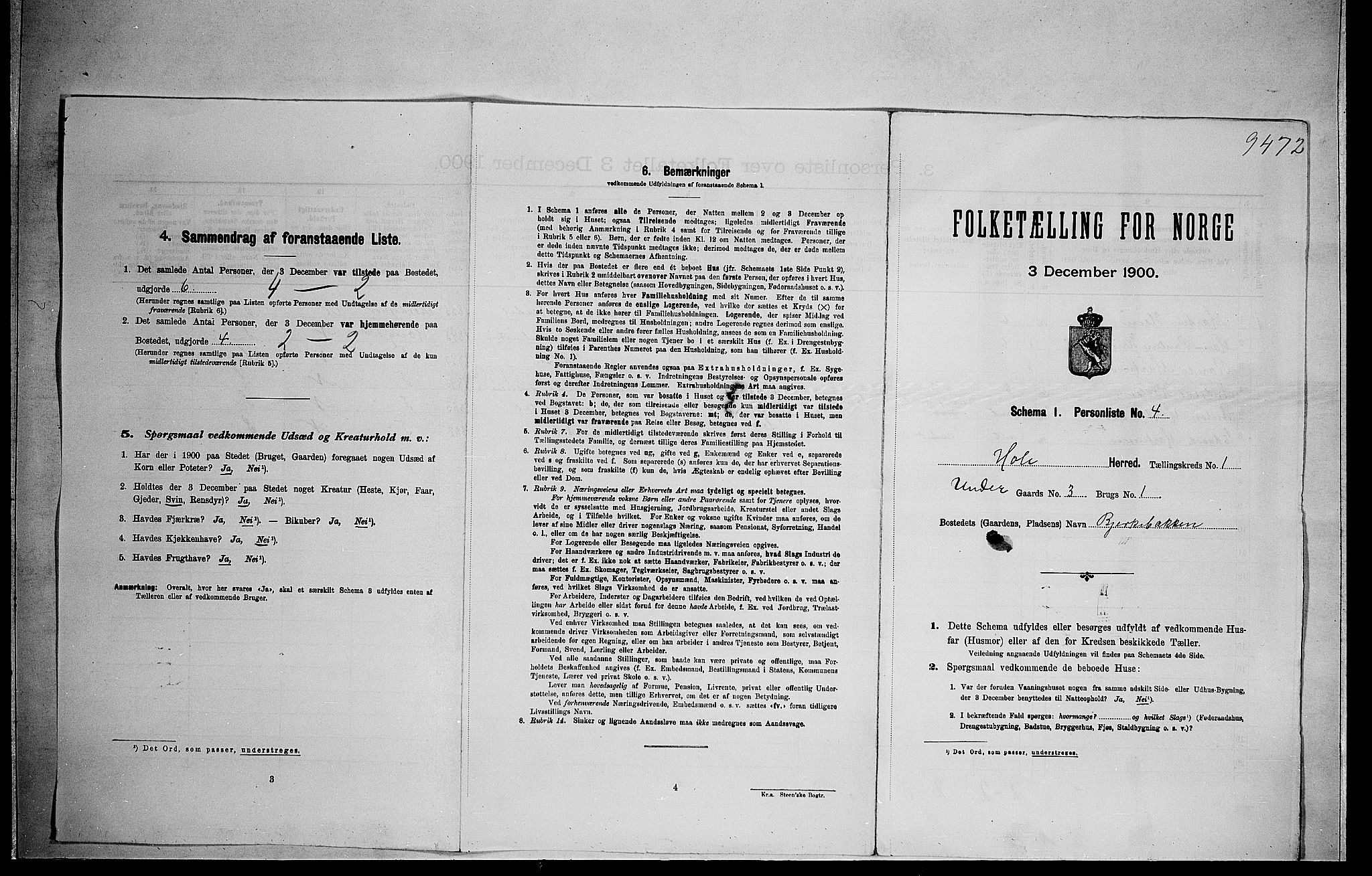 RA, 1900 census for Hole, 1900, p. 99