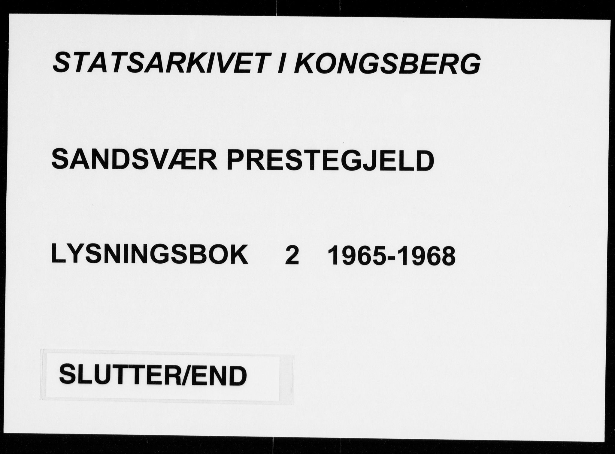 Sandsvær kirkebøker, AV/SAKO-A-244/H/Ha/L0002: Banns register no. 2, 1965-1968