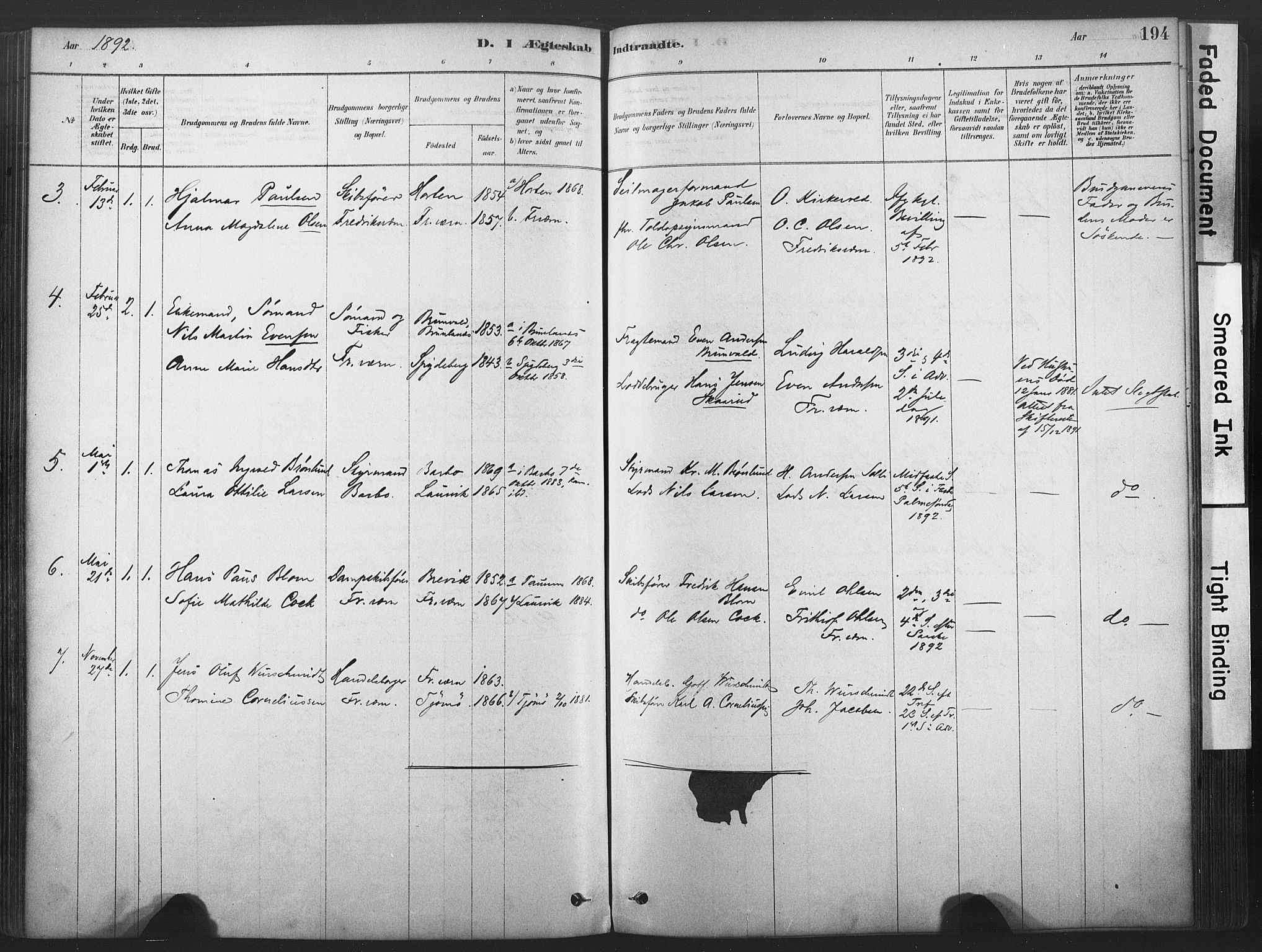 Stavern kirkebøker, SAKO/A-318/F/Fa/L0008: Parish register (official) no. 8, 1878-1905, p. 194