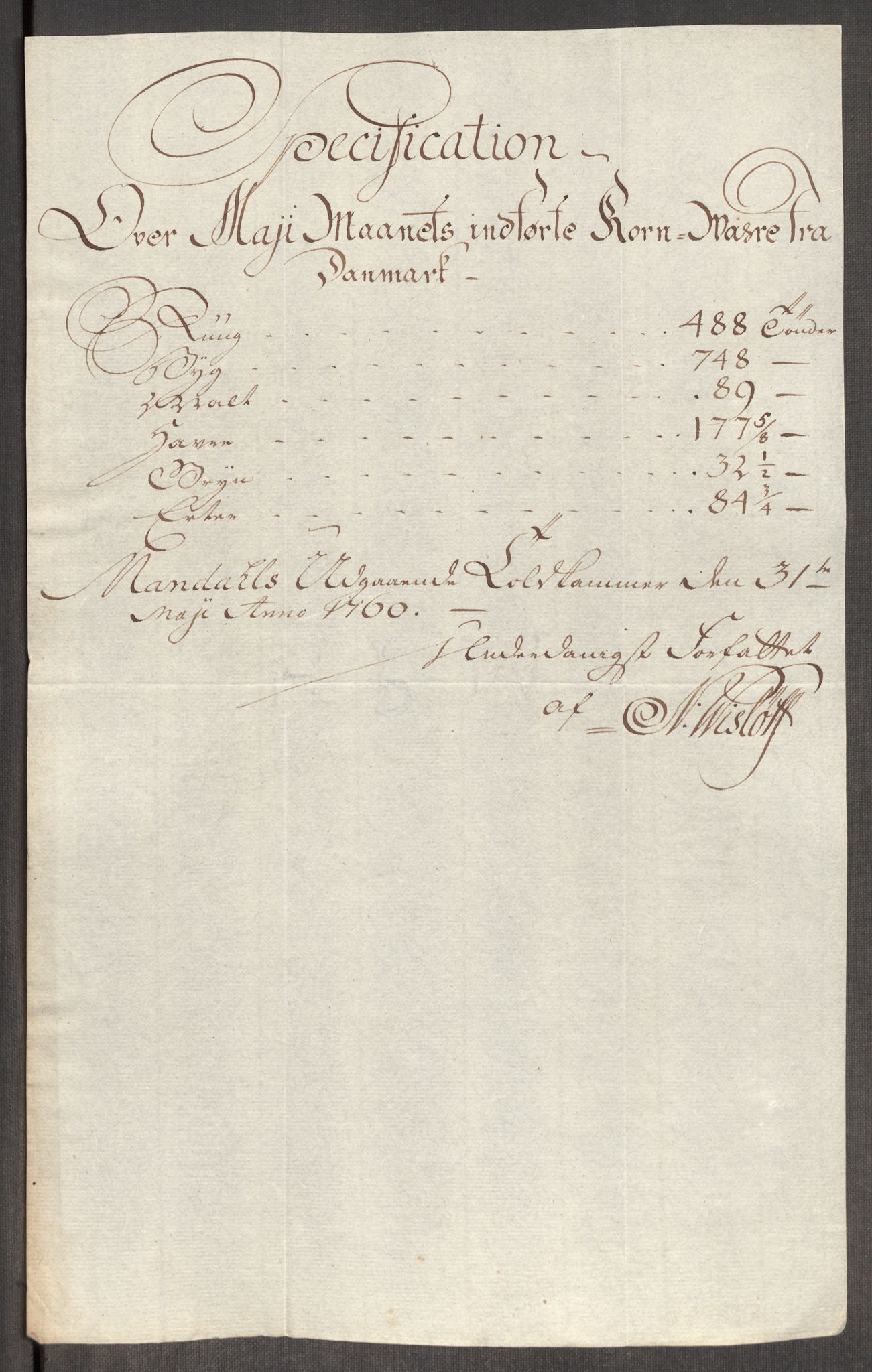 Rentekammeret inntil 1814, Realistisk ordnet avdeling, AV/RA-EA-4070/Oe/L0006: [Ø1]: Priskuranter, 1758-1760, p. 868