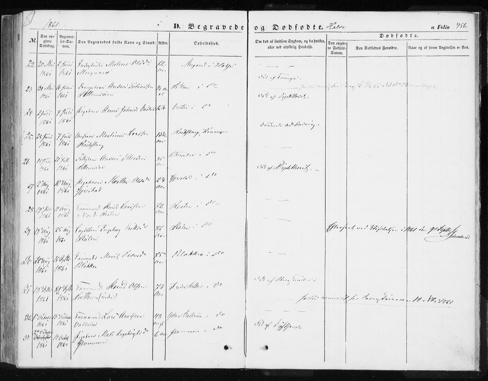 Ministerialprotokoller, klokkerbøker og fødselsregistre - Møre og Romsdal, SAT/A-1454/576/L0883: Parish register (official) no. 576A01, 1849-1865, p. 456