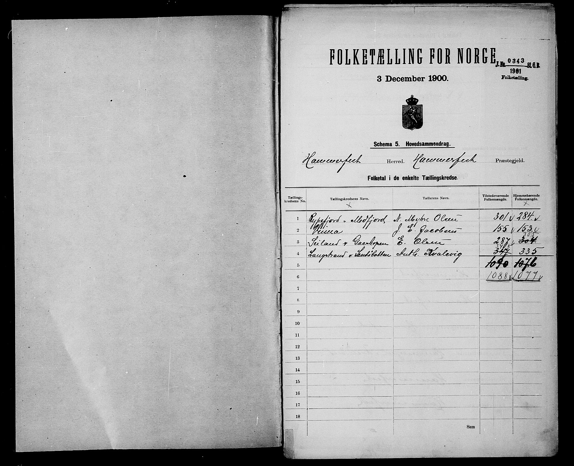 SATØ, 1900 census for Hammerfest, 1900, p. 2