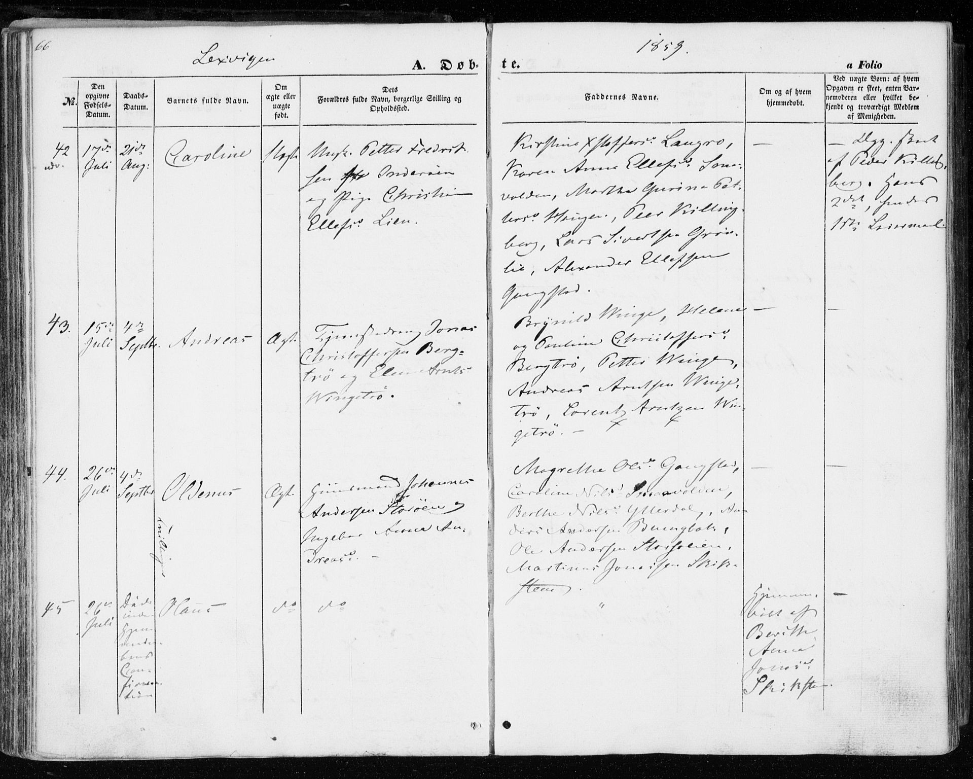 Ministerialprotokoller, klokkerbøker og fødselsregistre - Nord-Trøndelag, AV/SAT-A-1458/701/L0008: Parish register (official) no. 701A08 /1, 1854-1863, p. 66