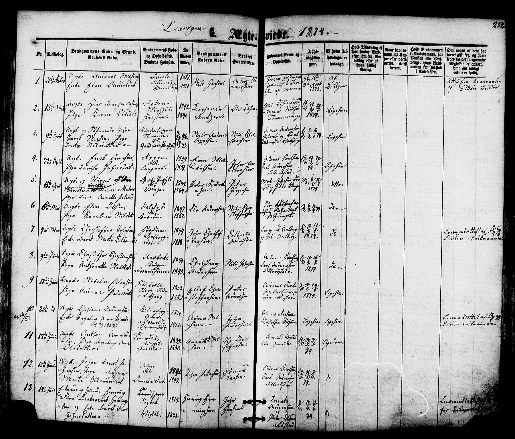 Ministerialprotokoller, klokkerbøker og fødselsregistre - Nord-Trøndelag, SAT/A-1458/701/L0009: Parish register (official) no. 701A09 /1, 1864-1882, p. 252