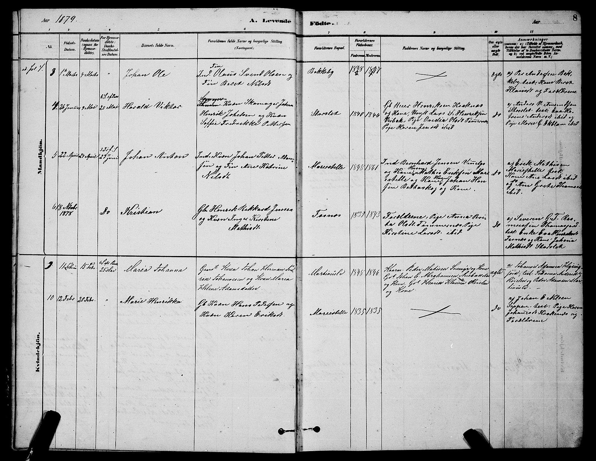 Skjervøy sokneprestkontor, AV/SATØ-S-1300/H/Ha/Hab/L0020klokker: Parish register (copy) no. 20, 1878-1892, p. 8