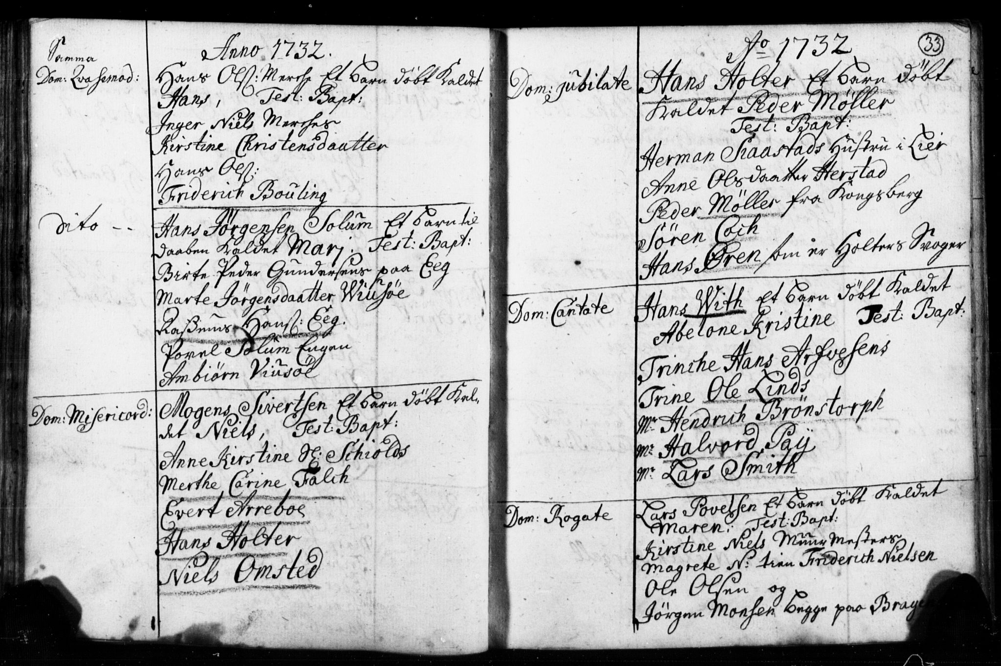 Strømsø kirkebøker, AV/SAKO-A-246/F/Fb/L0001: Parish register (official) no. II 1, 1725-1737, p. 33