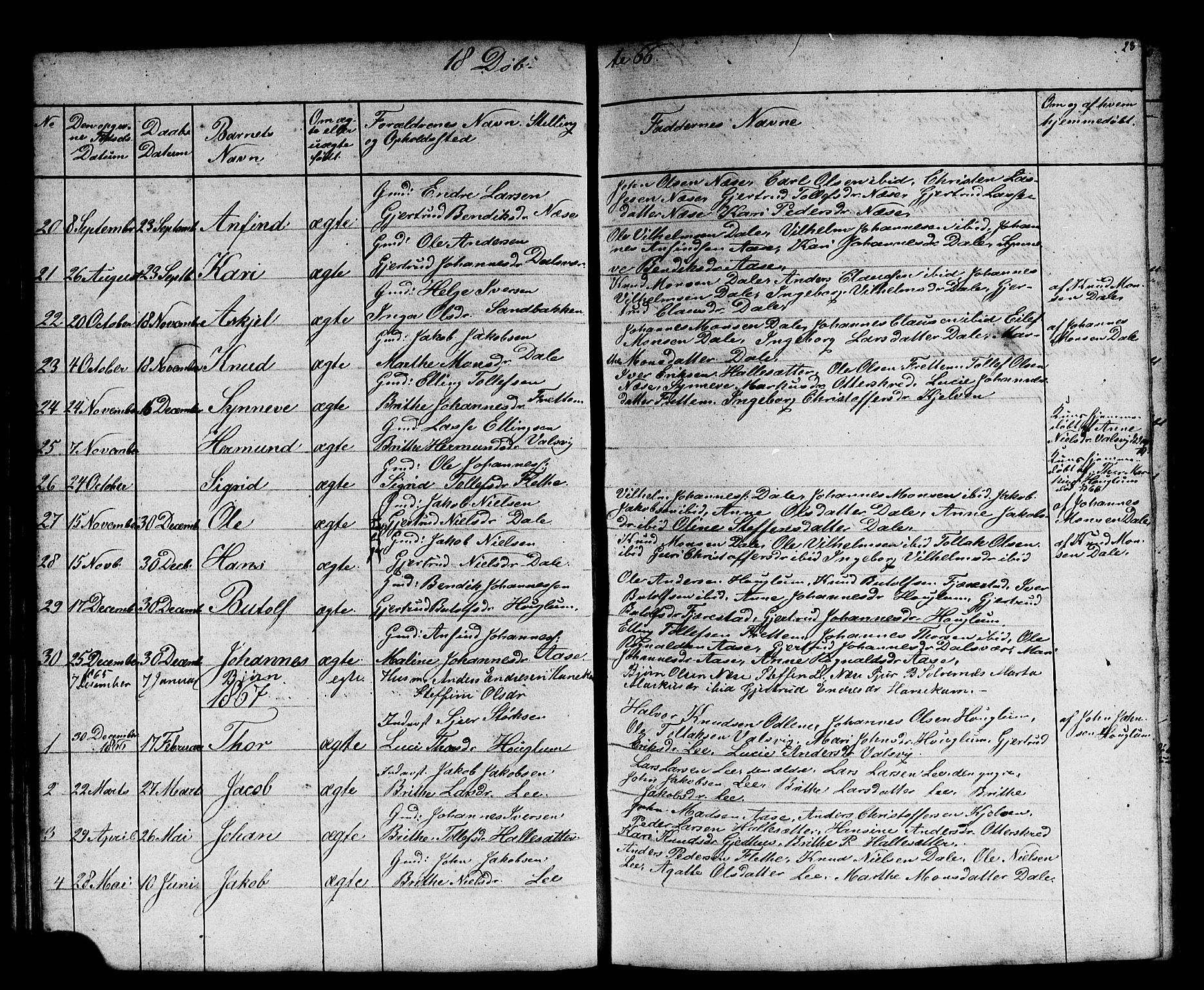 Vik sokneprestembete, SAB/A-81501: Parish register (copy) no. B 1, 1847-1877, p. 28