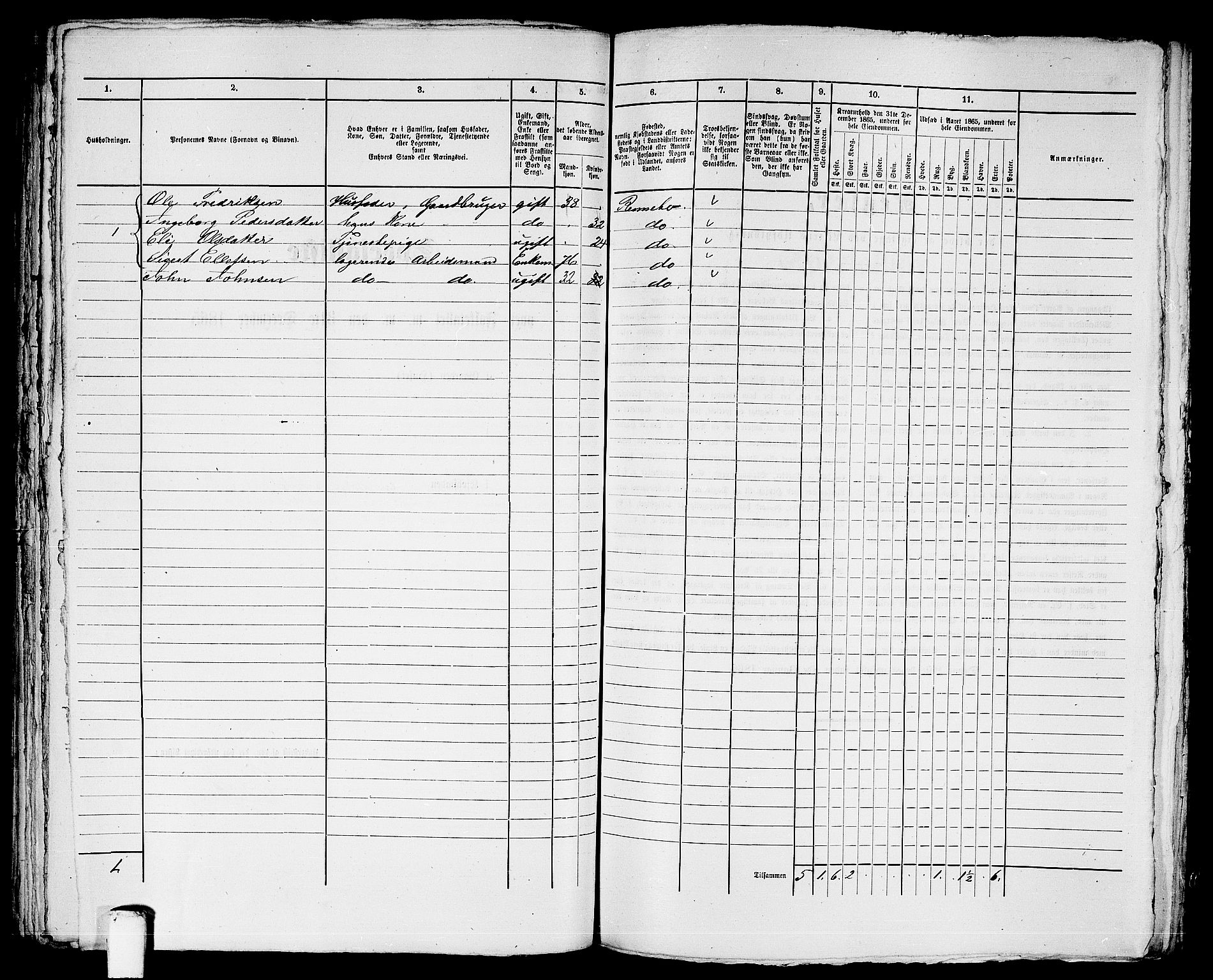 RA, 1865 census for Trondheim, 1865, p. 2244