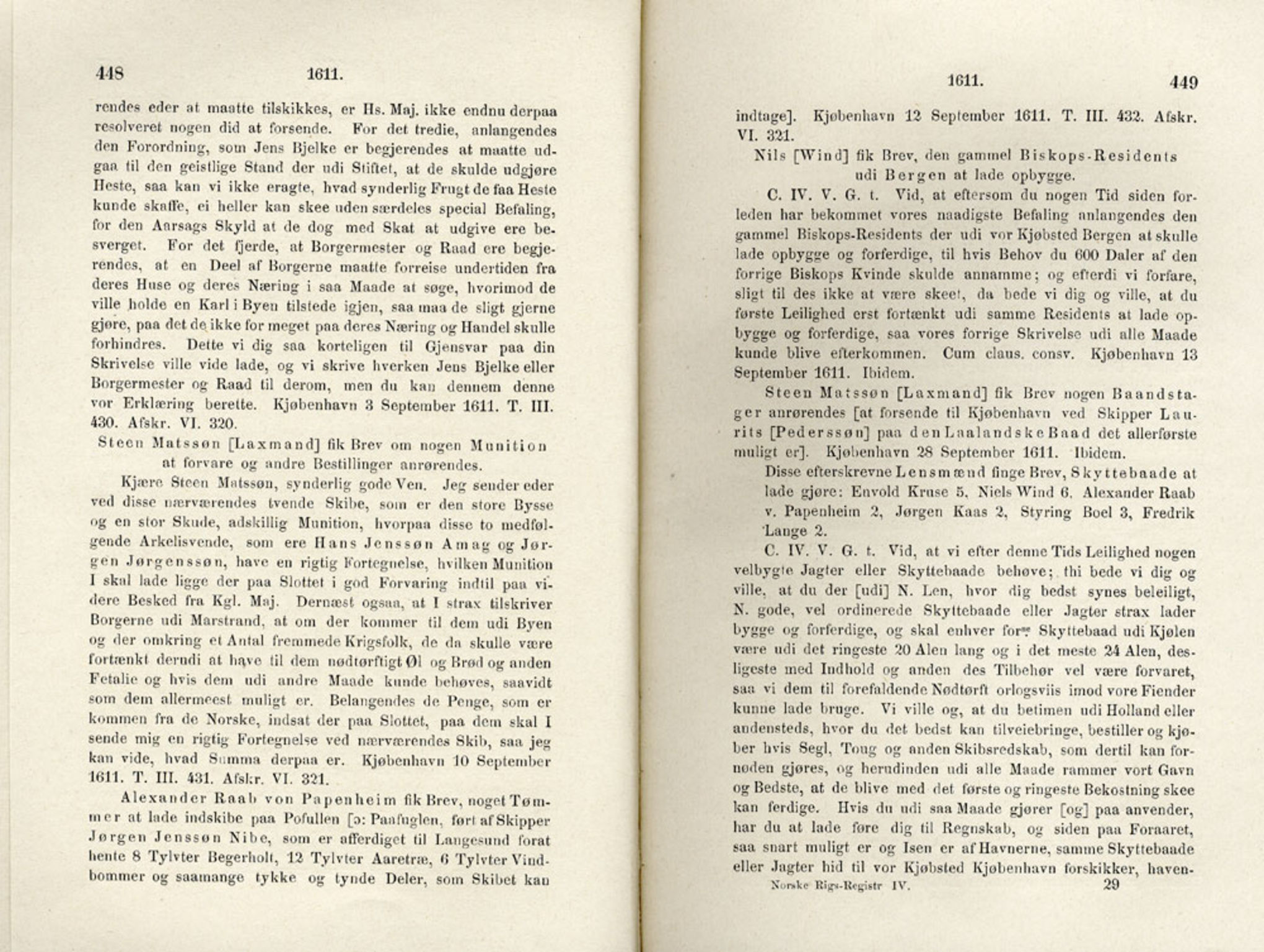 Publikasjoner utgitt av Det Norske Historiske Kildeskriftfond, PUBL/-/-/-: Norske Rigs-Registranter, bind 4, 1603-1618, p. 448-449