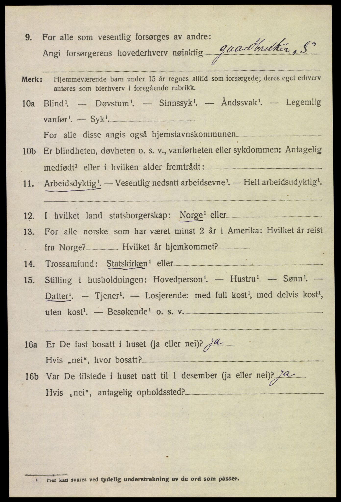 SAK, 1920 census for Froland, 1920, p. 4048