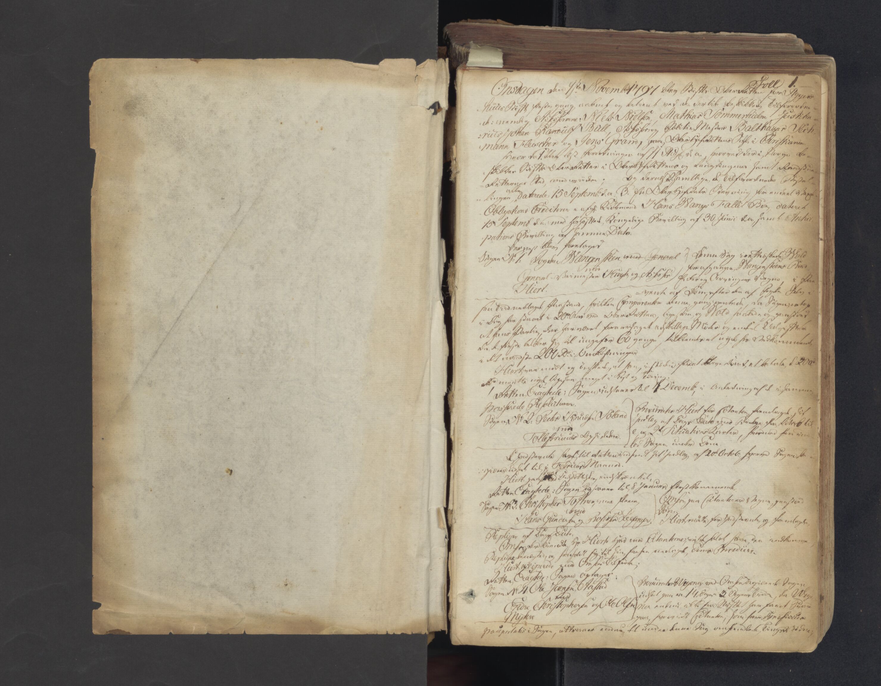 Oslo overrett, AV/SAO-A-11134/F/Fb/Fba/L0001: Justisprotokoll, 1797-1806, p. 1a