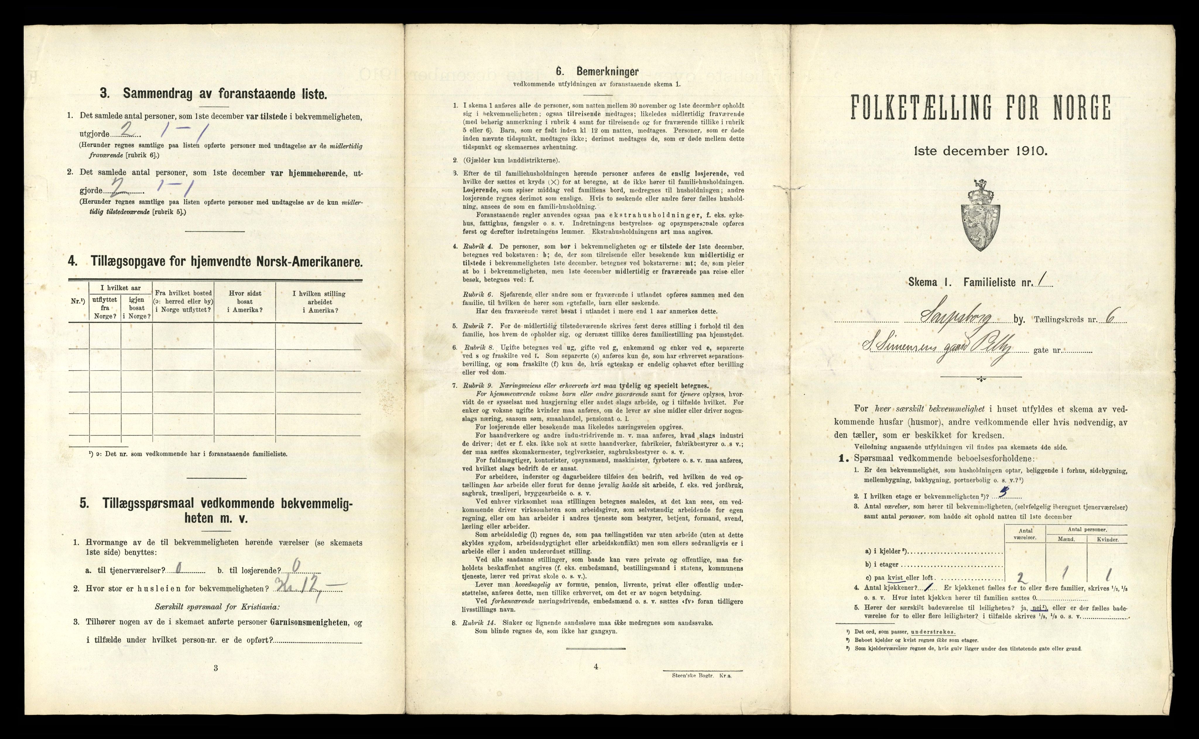 RA, 1910 census for Sarpsborg, 1910, p. 4907