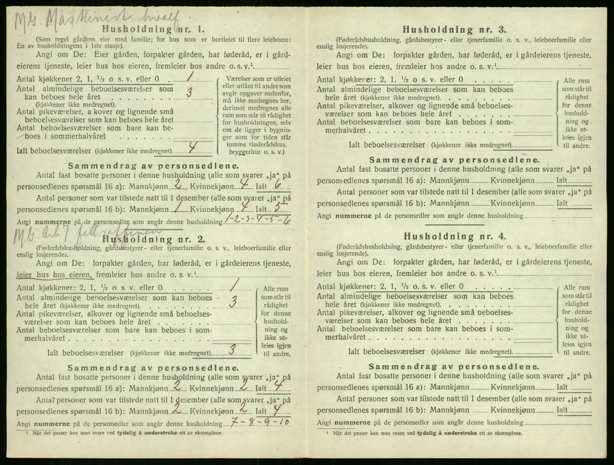 SAKO, 1920 census for Sandeherred, 1920, p. 3240