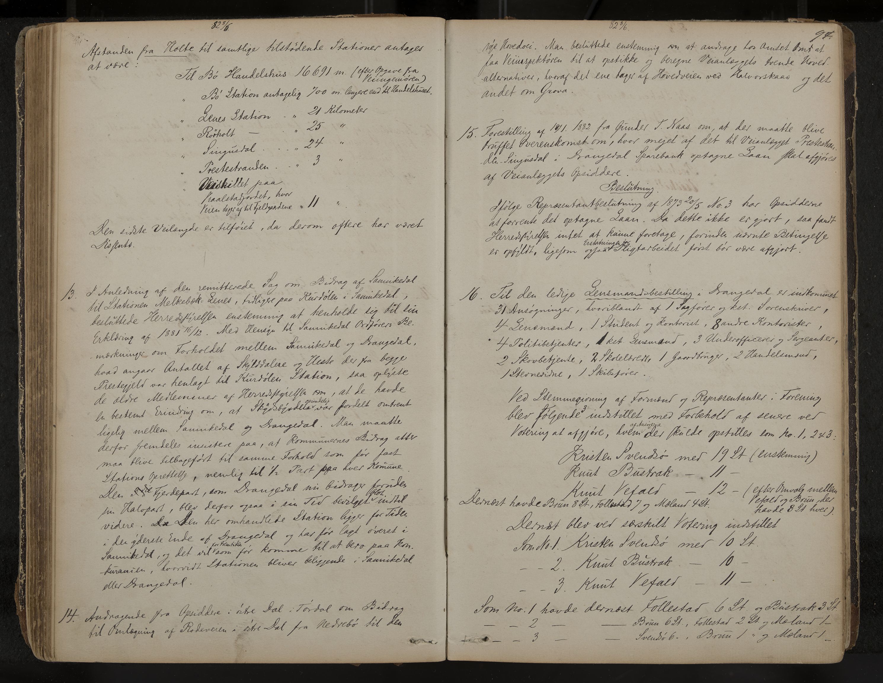 Drangedal formannskap og sentraladministrasjon, IKAK/0817021/A/L0002: Møtebok, 1870-1892, p. 94