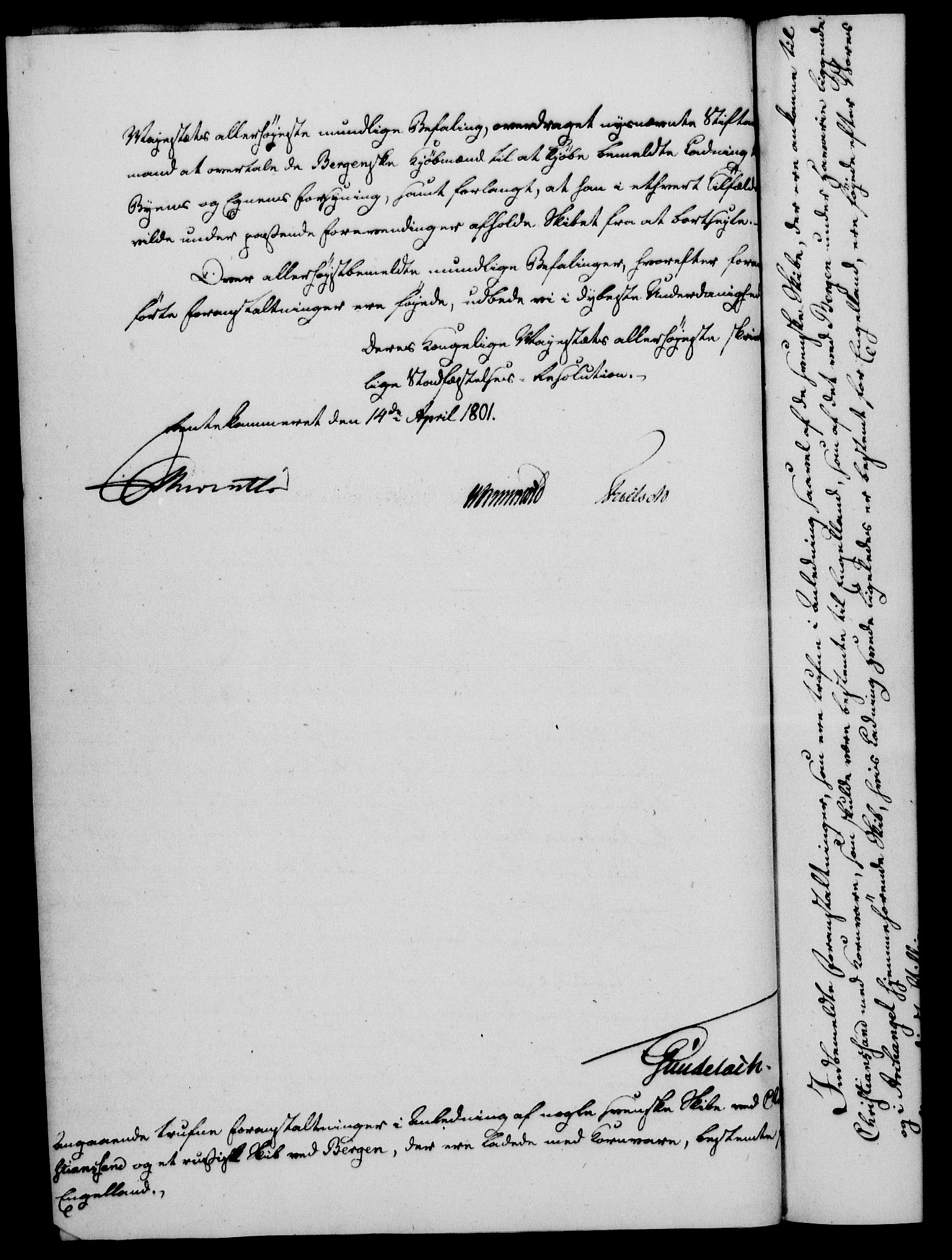 Rentekammeret, Kammerkanselliet, RA/EA-3111/G/Gf/Gfa/L0083: Norsk relasjons- og resolusjonsprotokoll (merket RK 52.83), 1801, p. 240