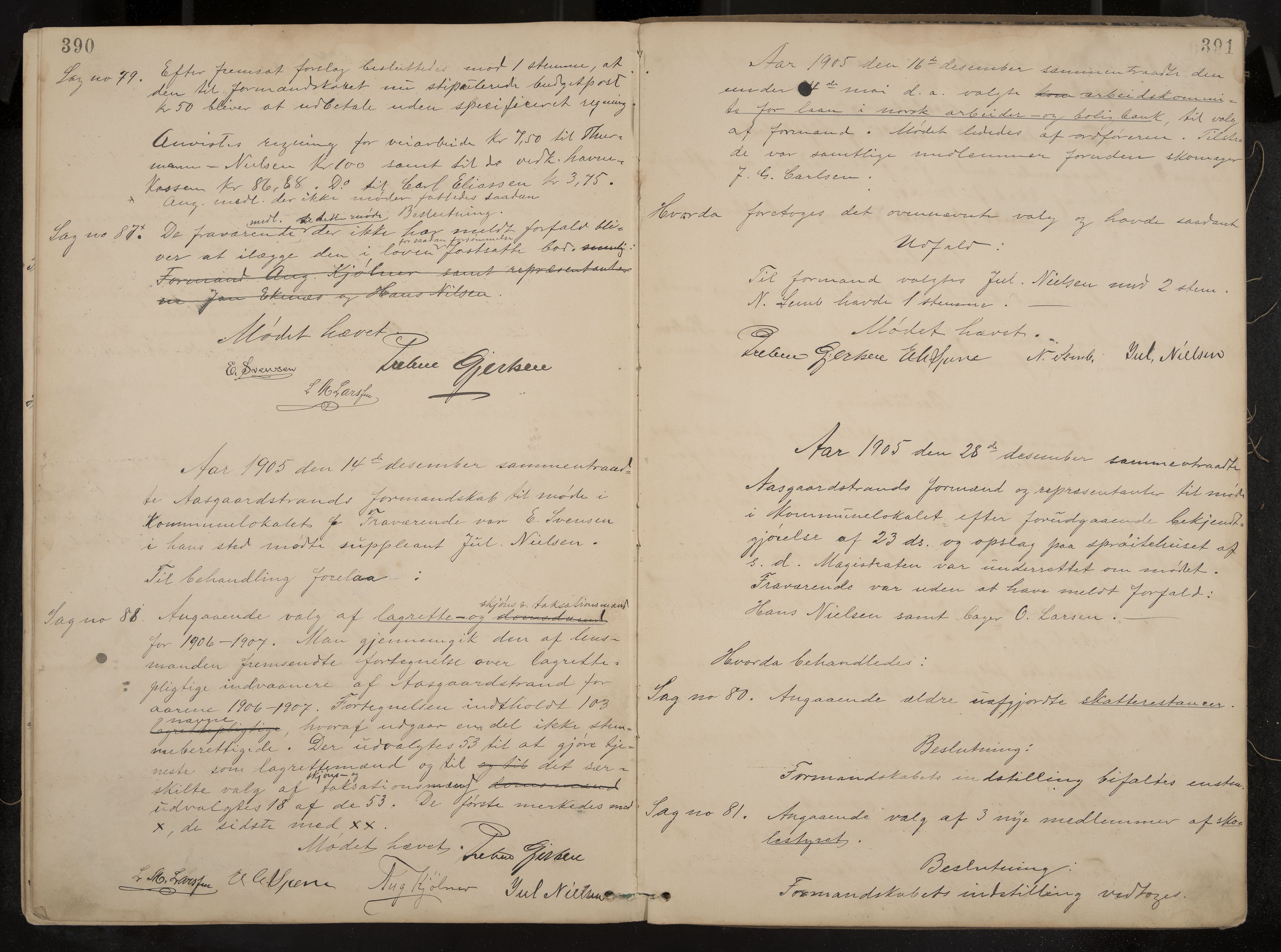 Åsgårdstrand formannskap og sentraladministrasjon, IKAK/0704021/A/L0003: Møtebok med register, 1890-1908, p. 390-391