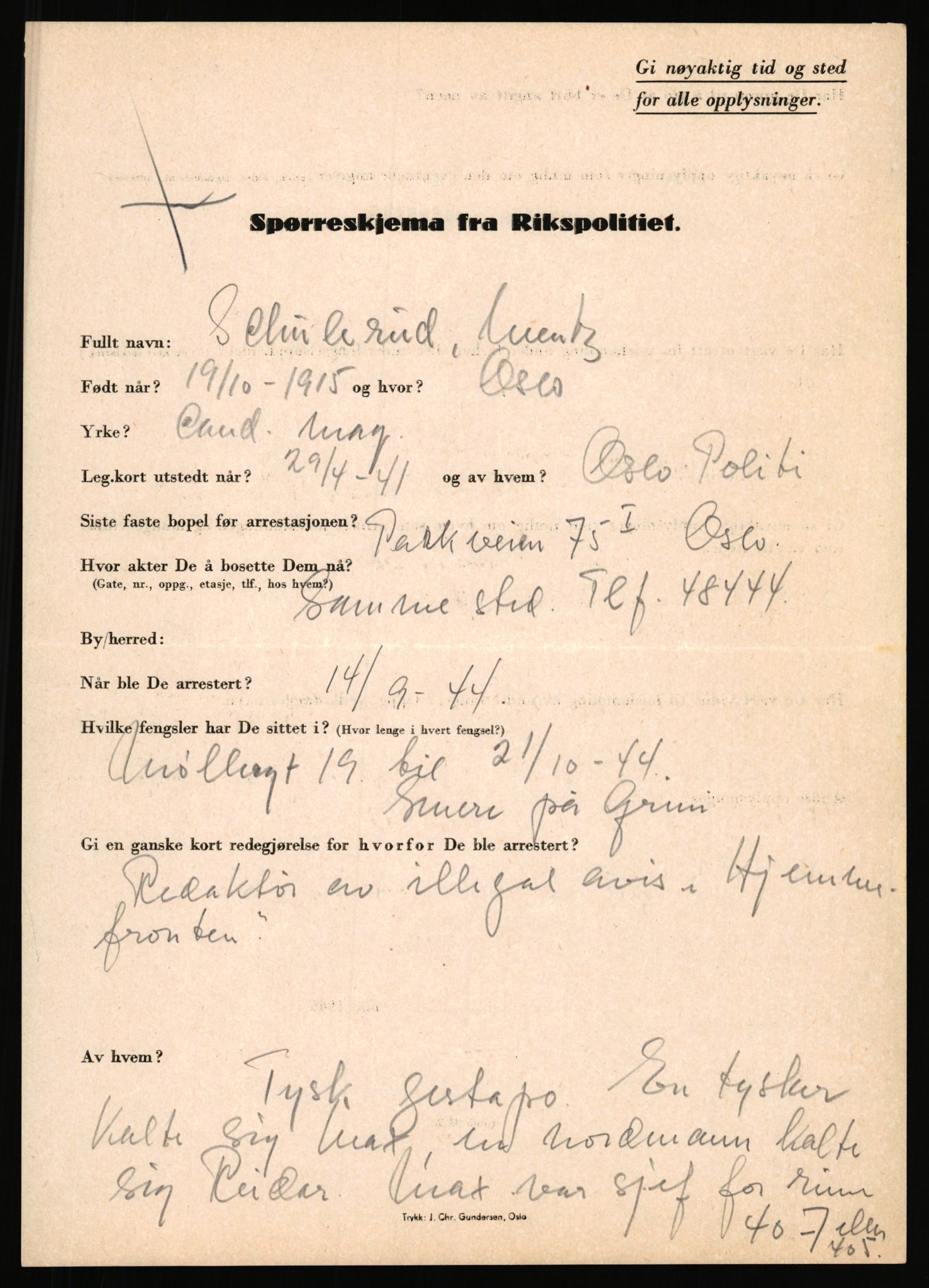 Rikspolitisjefen, AV/RA-S-1560/L/L0015: Scharff, Carlo Max - Stephensen, Gudrun, 1940-1945, p. 584