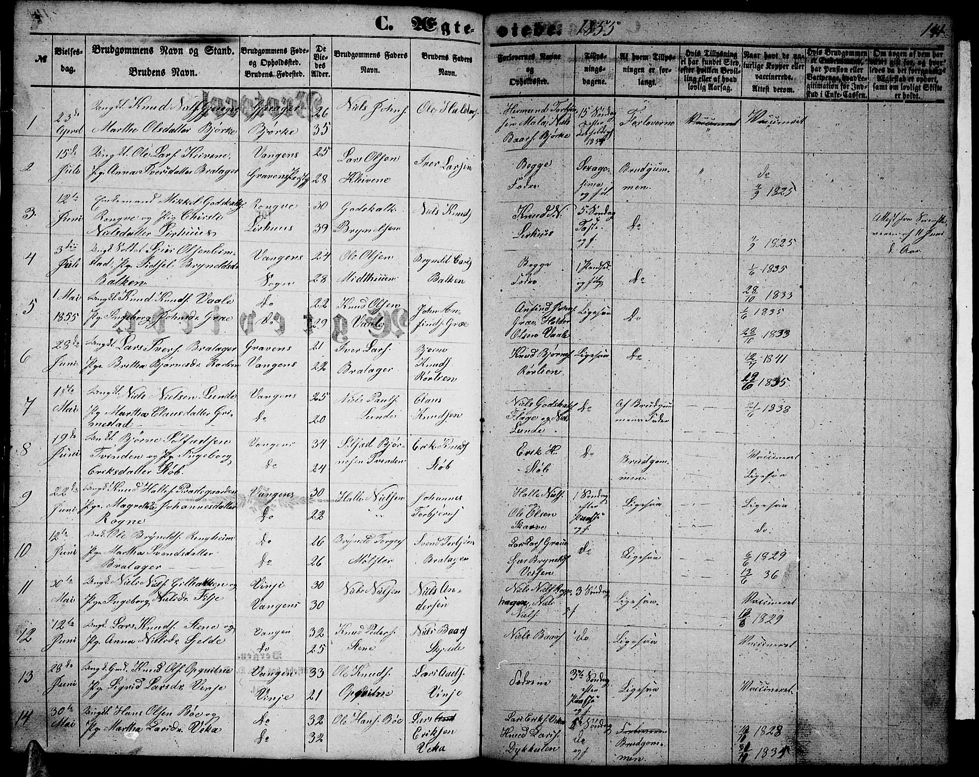 Voss sokneprestembete, SAB/A-79001/H/Hab: Parish register (copy) no. B 1, 1855-1869, p. 141