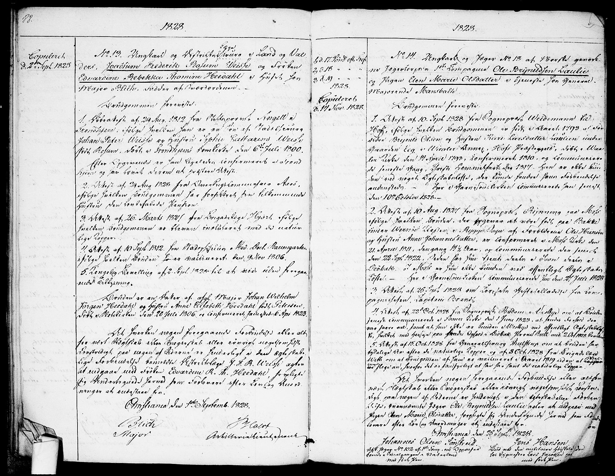 Garnisonsmenigheten Kirkebøker, AV/SAO-A-10846/H/Ha/L0001: Banns register no. I 1, 1823-1828, p. 88-89