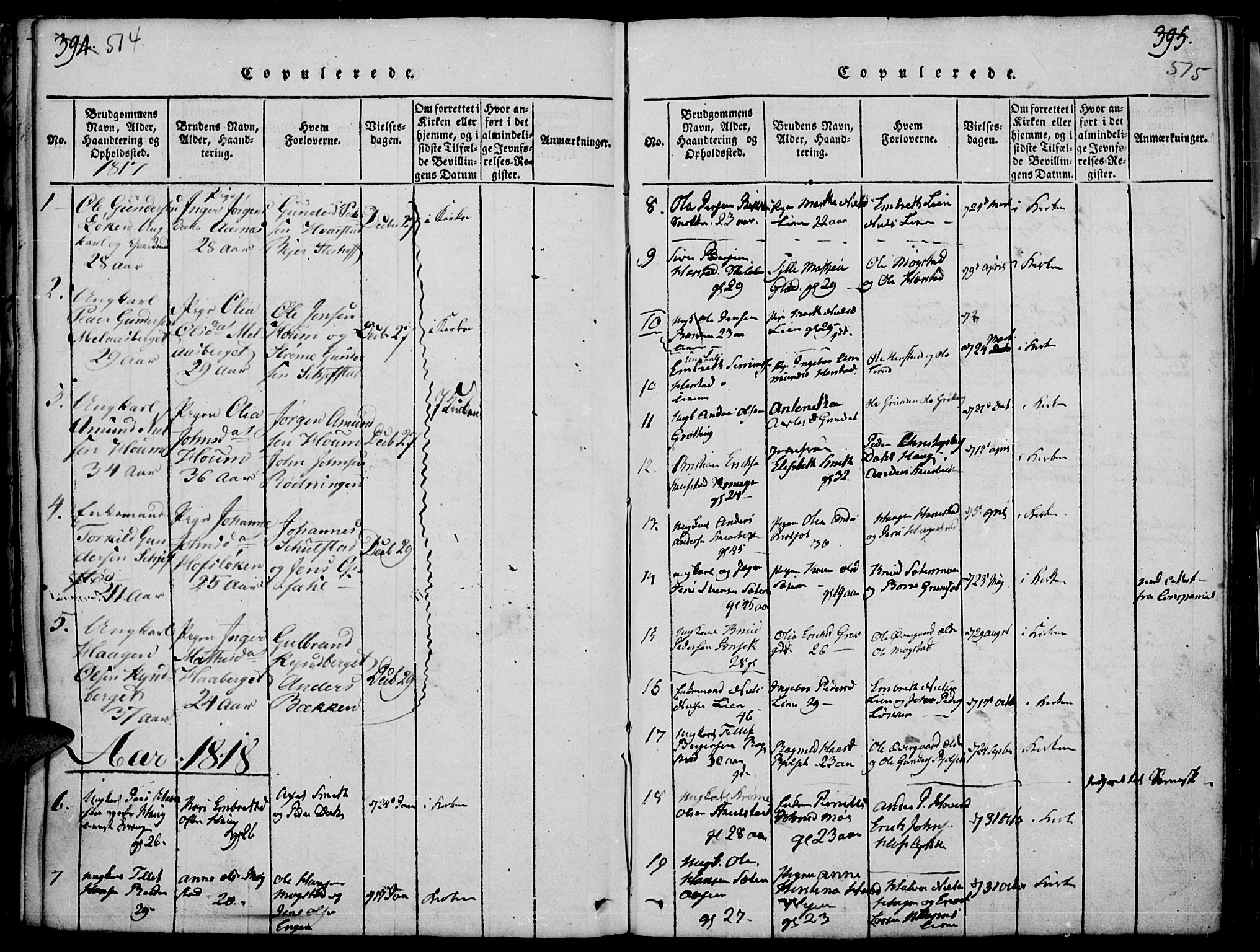 Elverum prestekontor, SAH/PREST-044/H/Ha/Haa/L0007: Parish register (official) no. 7, 1815-1830, p. 514-515