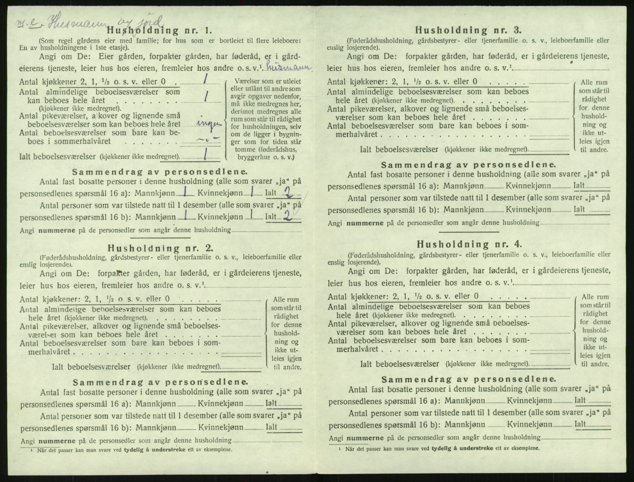 SAK, 1920 census for Bygland, 1920, p. 662