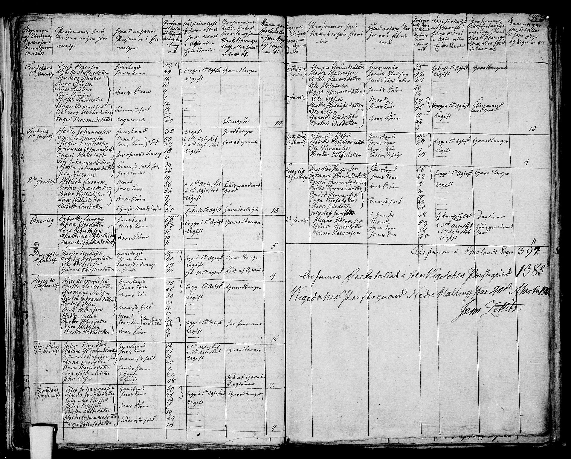 RA, 1801 census for 1157P Vikedal, 1801, p. 451b-452a