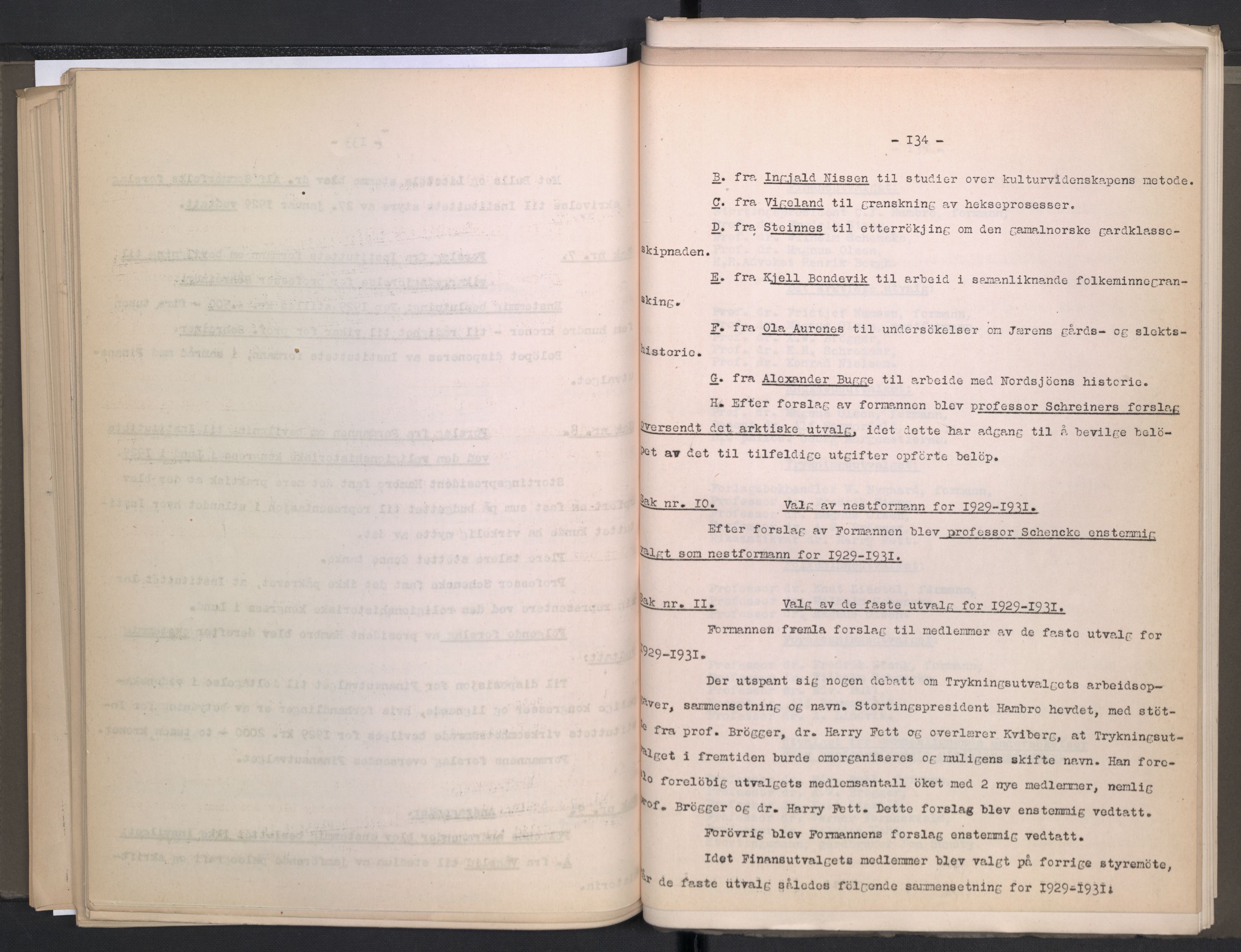 Instituttet for sammenlignende kulturforskning, AV/RA-PA-0424/A/L0005: Styreprotokoll, 1923-1930, p. 134