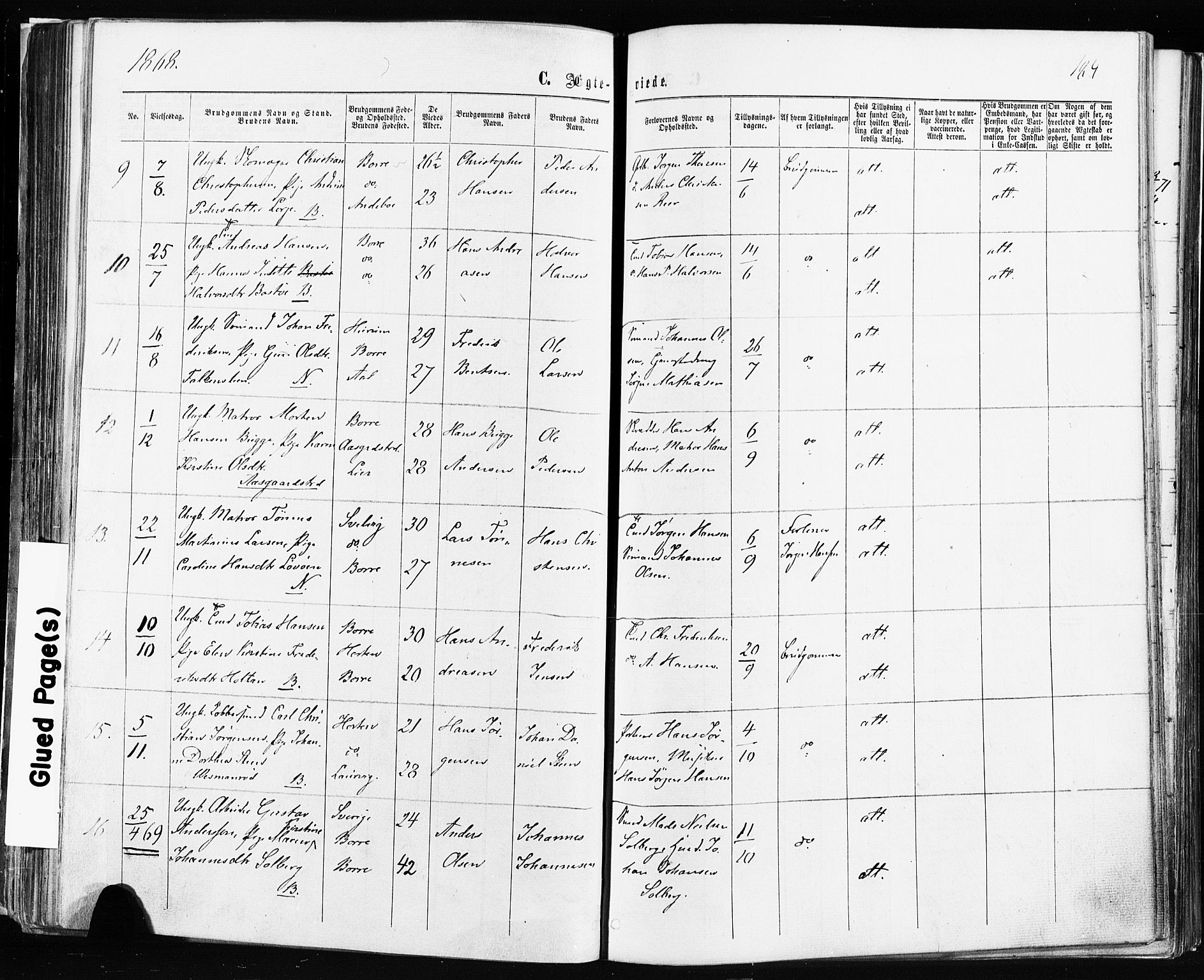 Borre kirkebøker, AV/SAKO-A-338/F/Fa/L0008: Parish register (official) no. I 8, 1868-1877, p. 184