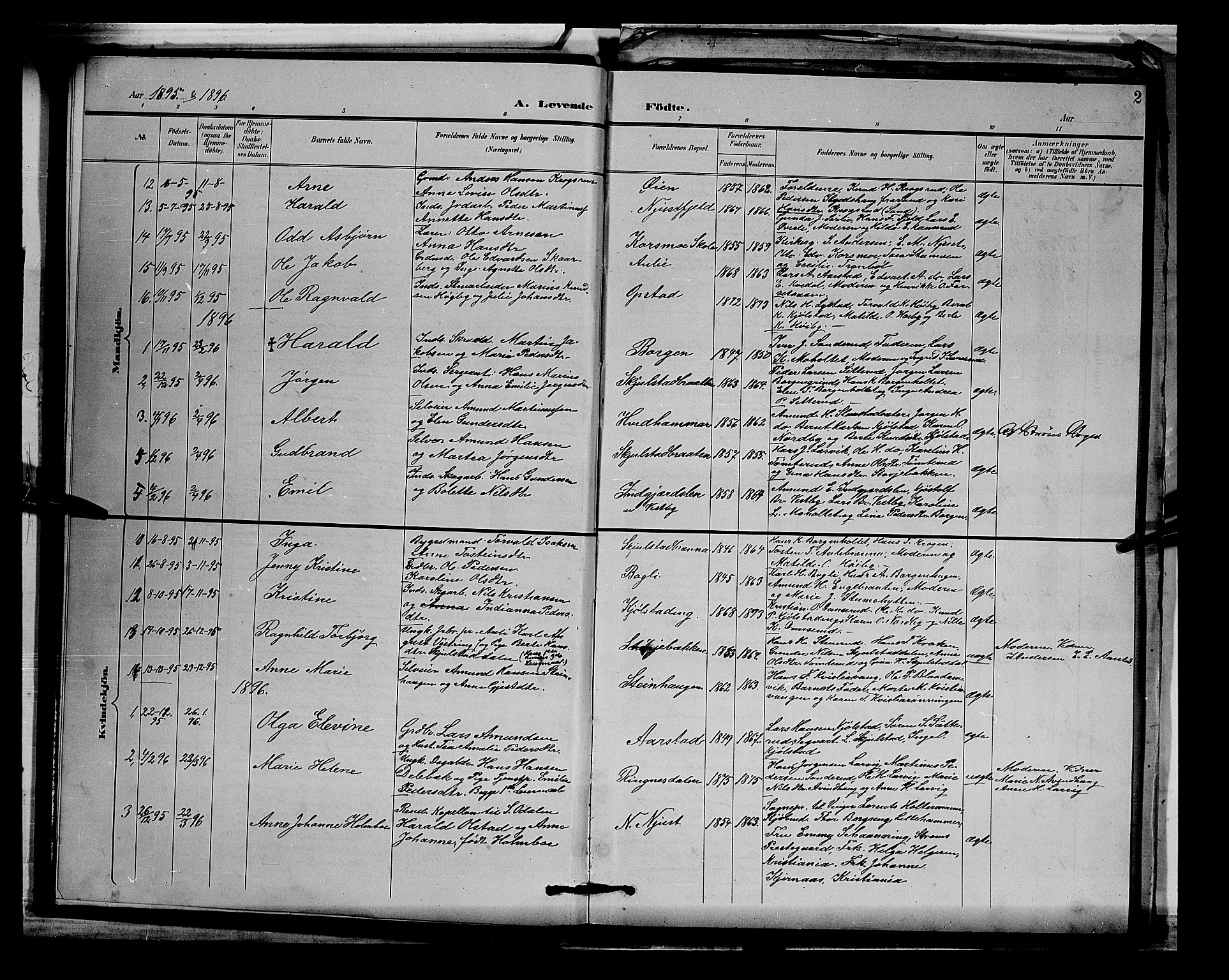 Sør-Odal prestekontor, AV/SAH-PREST-030/H/Ha/Hab/L0003: Parish register (copy) no. 3, 1895-1906, p. 2