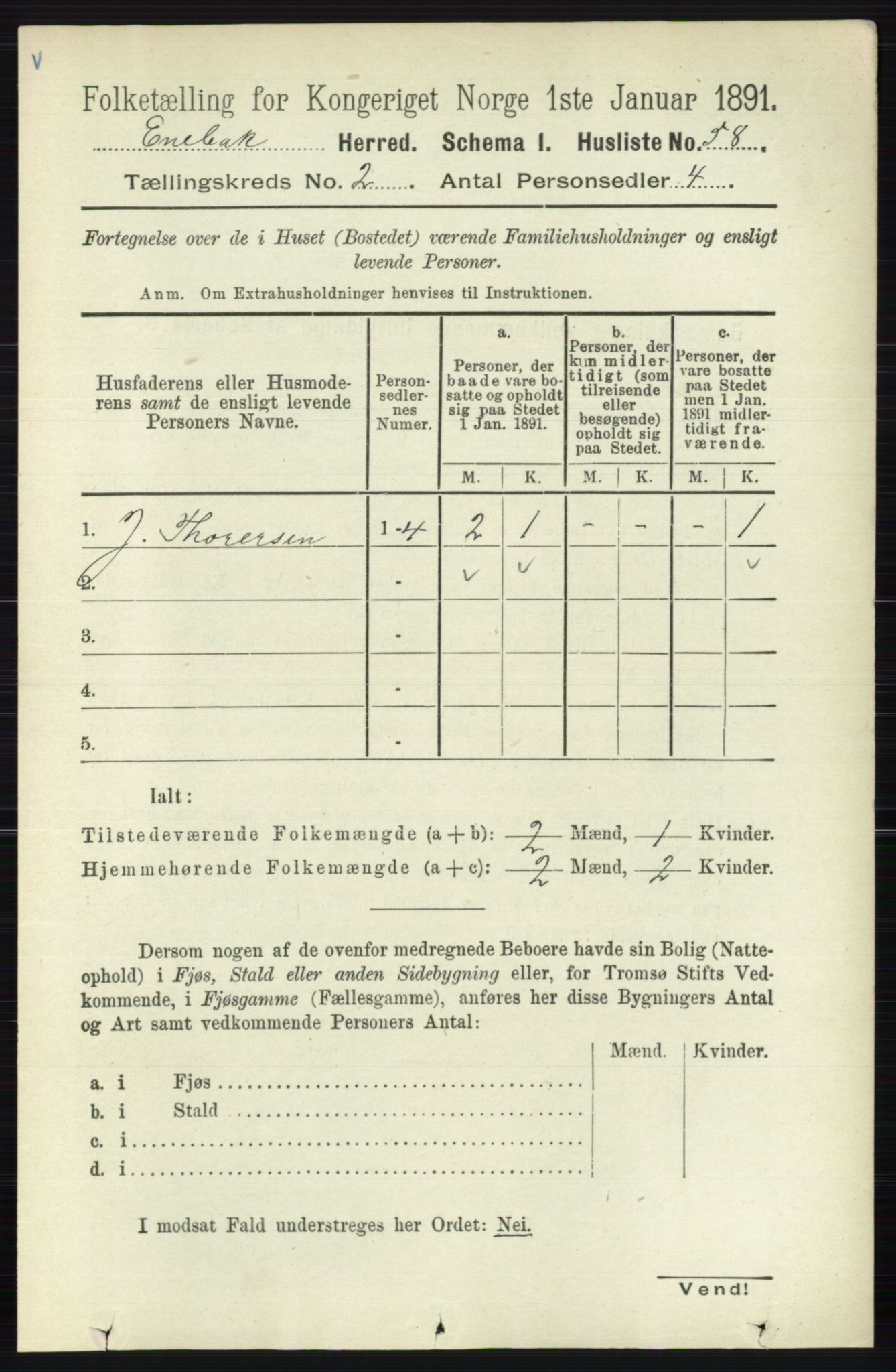 RA, 1891 census for 0229 Enebakk, 1891, p. 764