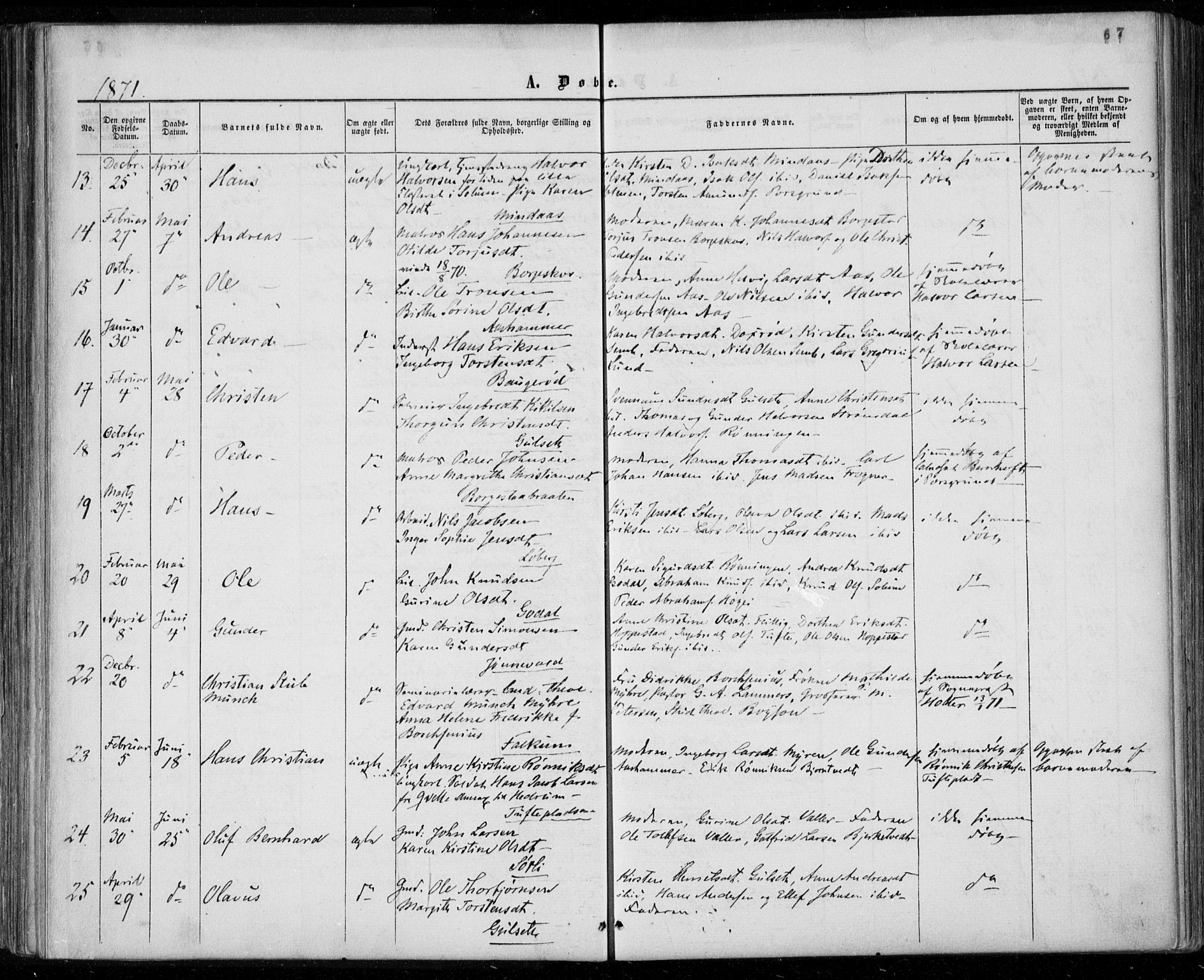 Gjerpen kirkebøker, AV/SAKO-A-265/F/Fa/L0008a: Parish register (official) no. I 8A, 1857-1871, p. 67