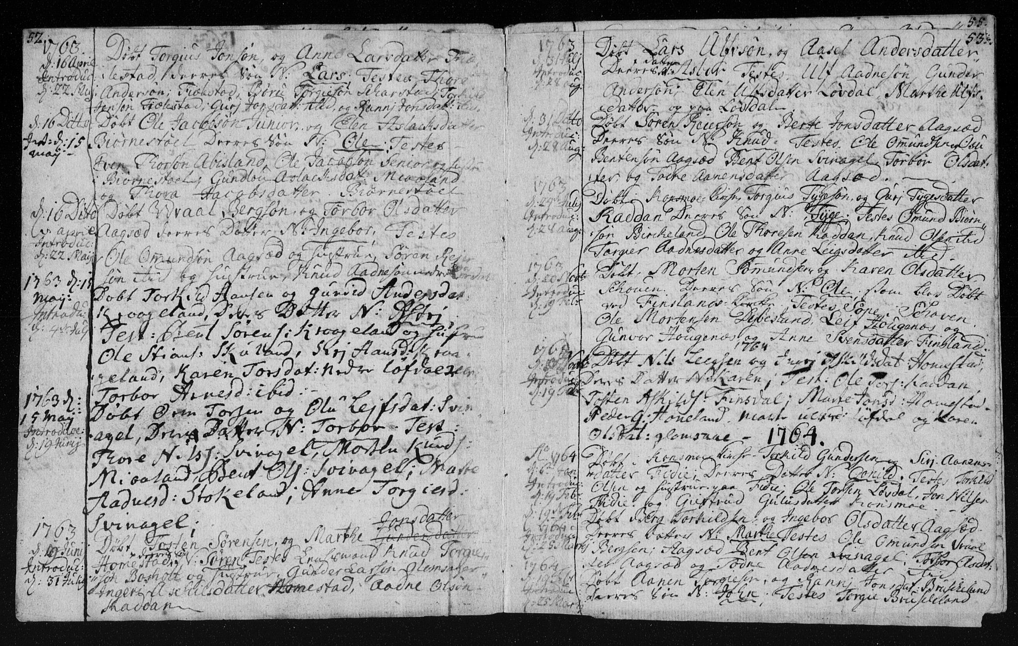 Holum sokneprestkontor, SAK/1111-0022/F/Fa/Fab/L0003: Parish register (official) no. A 3, 1752-1774, p. 52-53