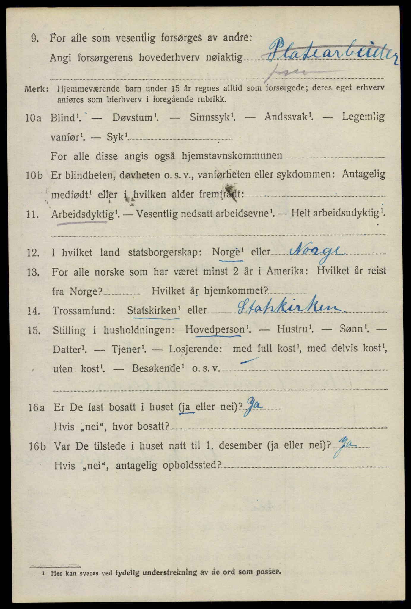 SAO, 1920 census for Glemmen, 1920, p. 15354