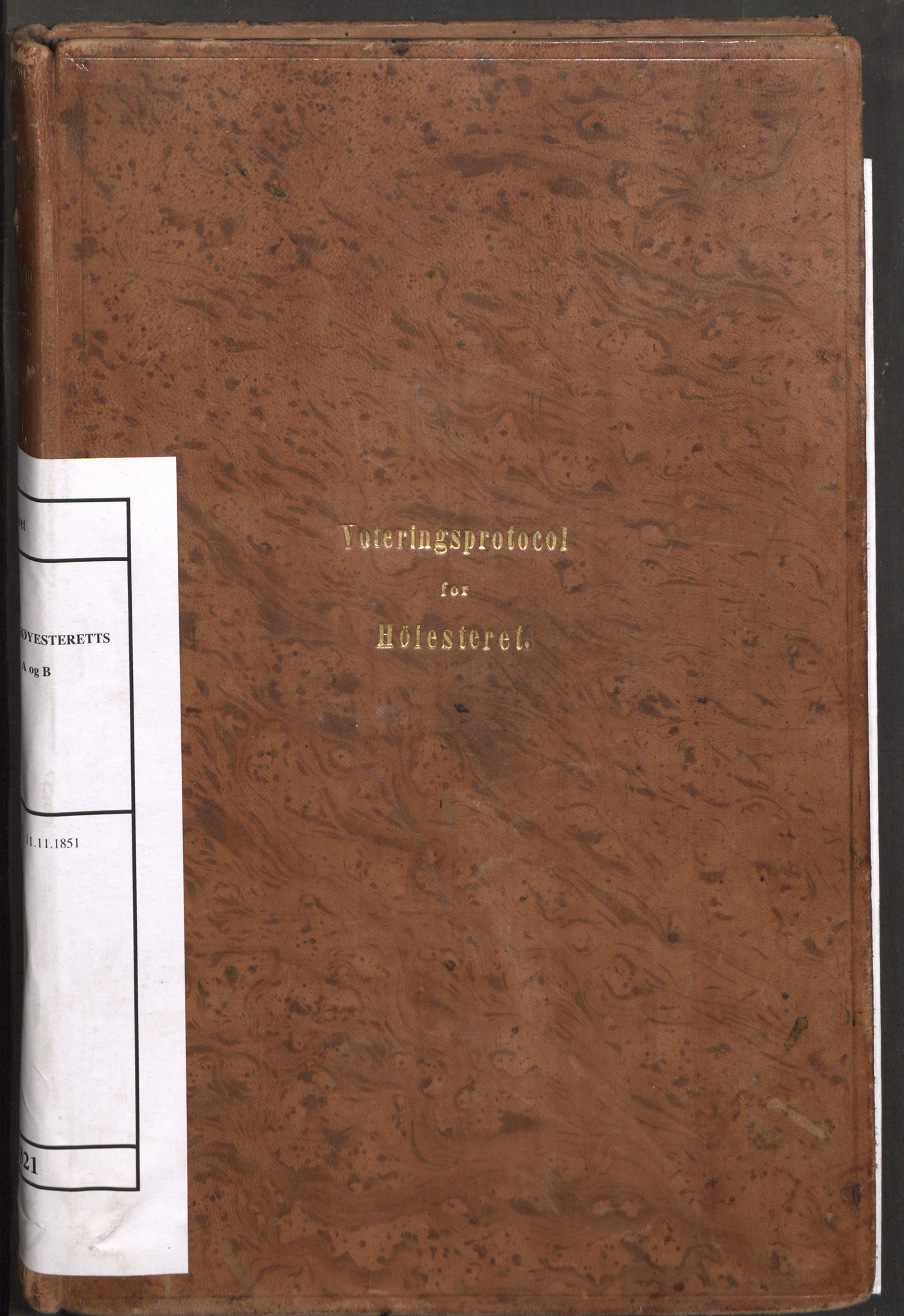 Høyesterett, RA/S-1002/E/Eb/Ebb/L0044/0002: Voteringsprotokoller / Voteringsprotokoll, 1851