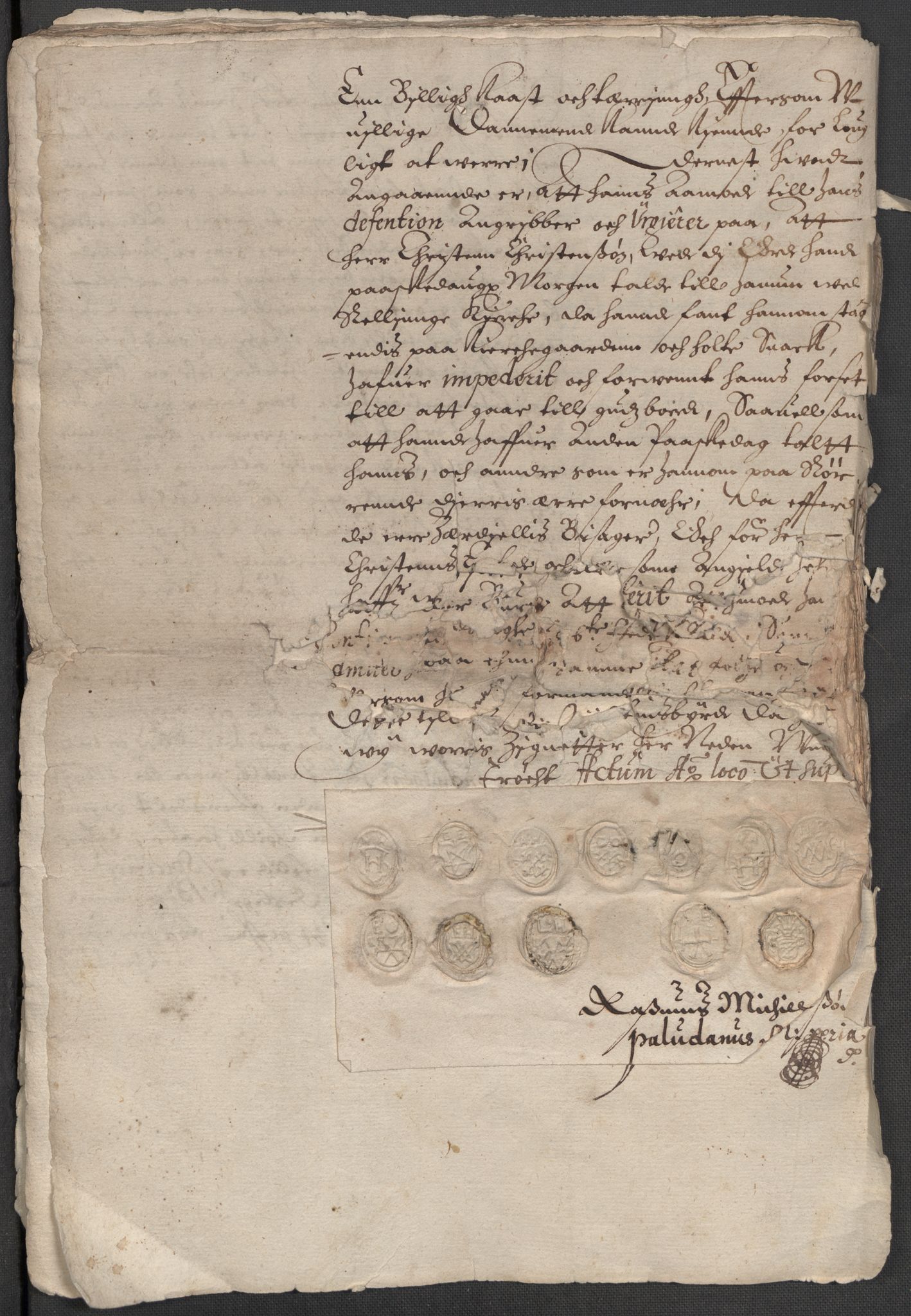 Riksarkivets diplomsamling, AV/RA-EA-5965/F15/L0009: Prestearkiv - Akershus, 1620-1738, p. 96