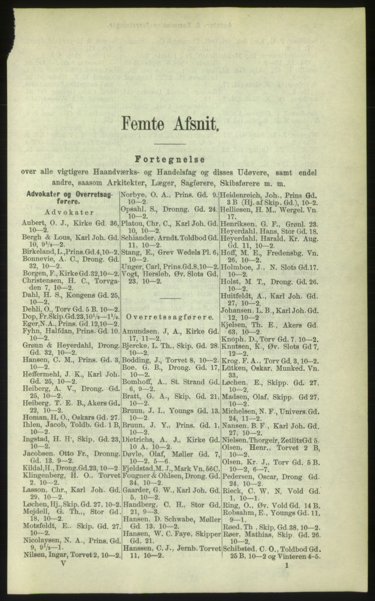 Kristiania/Oslo adressebok, PUBL/-, 1884, p. 1