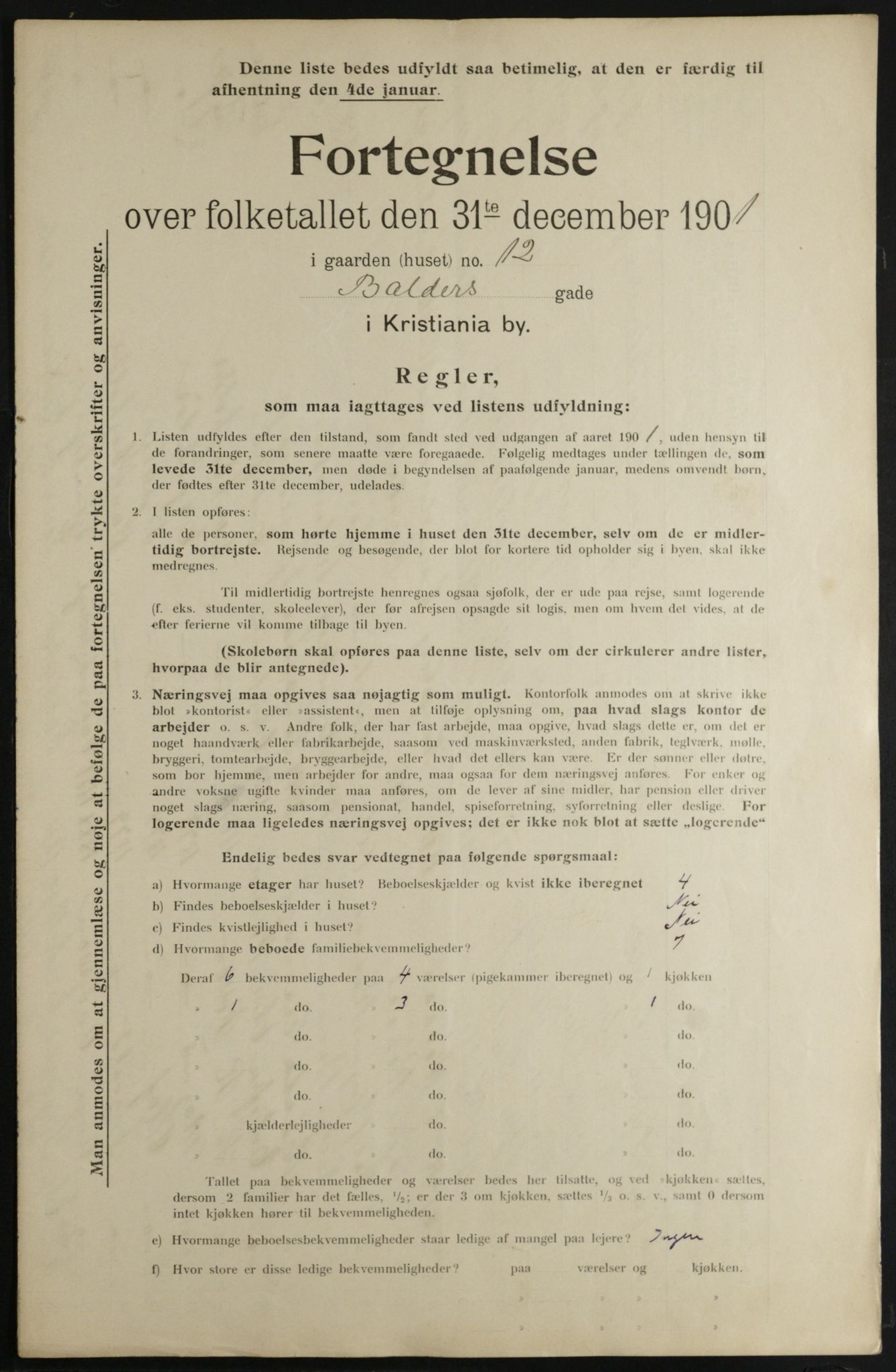 OBA, Municipal Census 1901 for Kristiania, 1901, p. 628