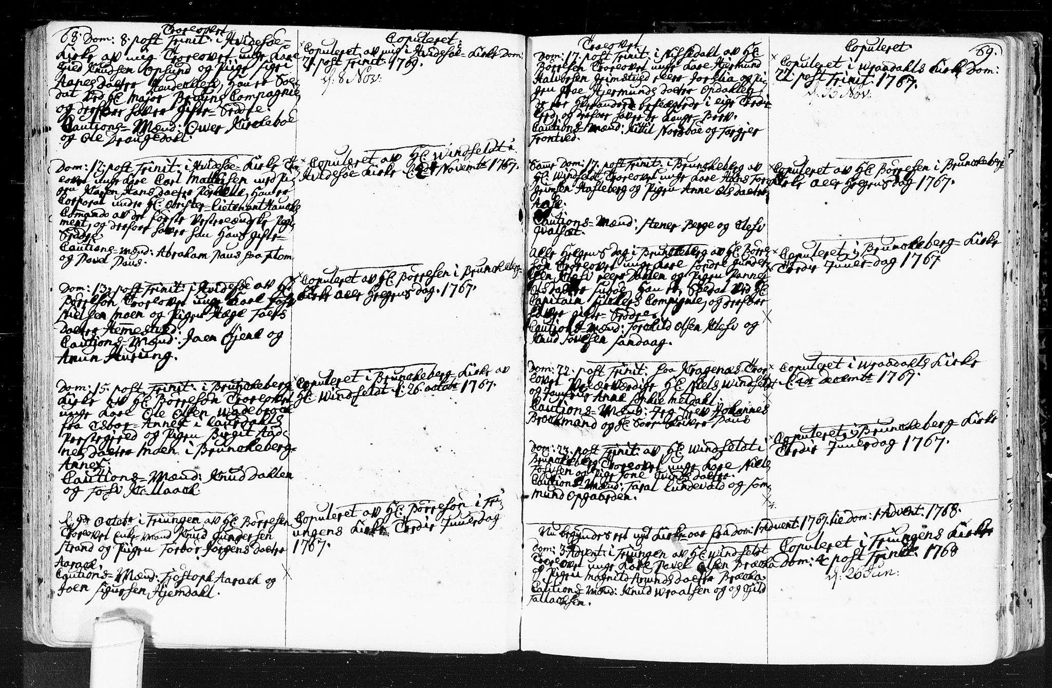 Kviteseid kirkebøker, SAKO/A-276/F/Fa/L0001: Parish register (official) no. I 1, 1754-1773, p. 68-69