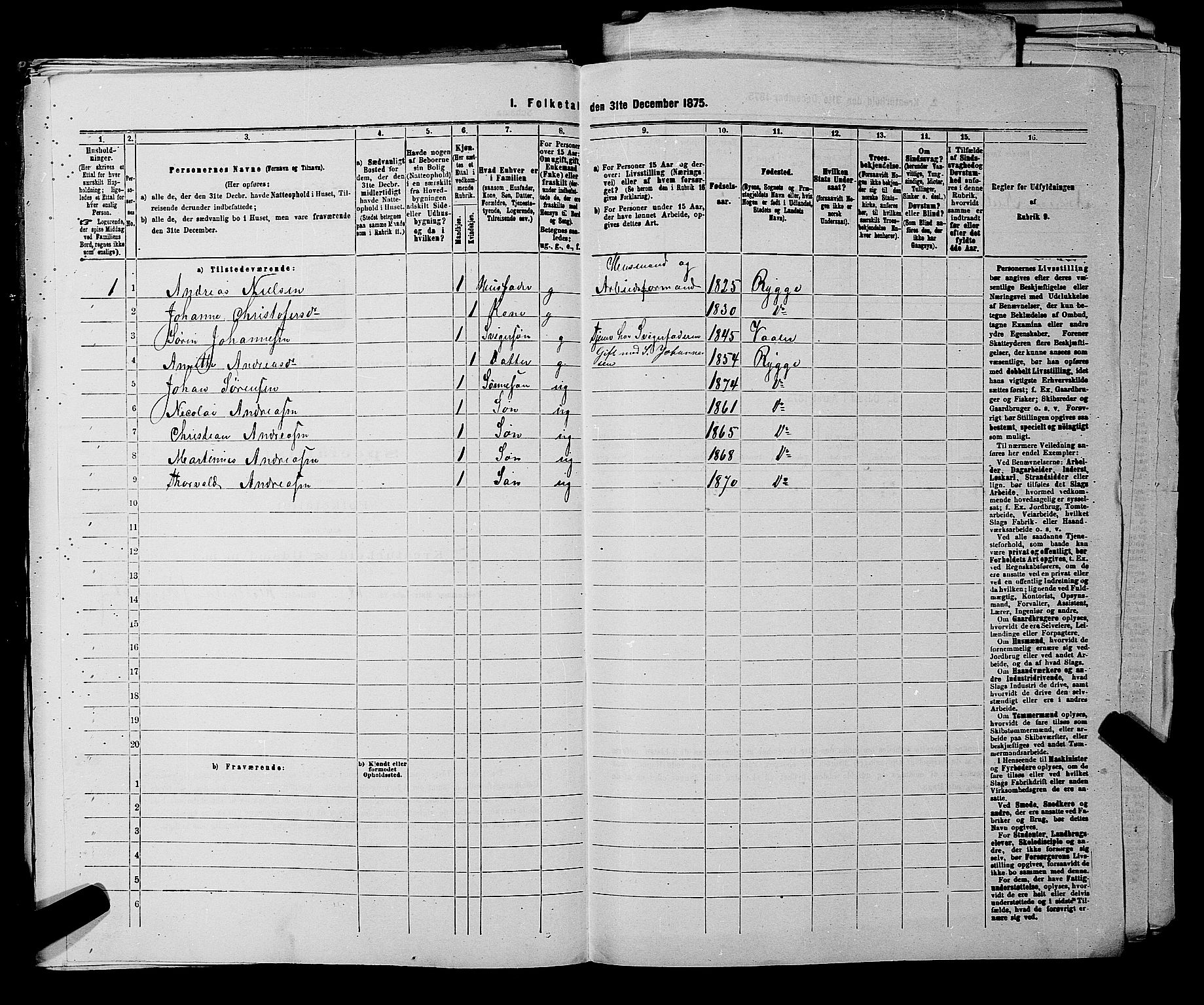 RA, 1875 census for 0136P Rygge, 1875, p. 460