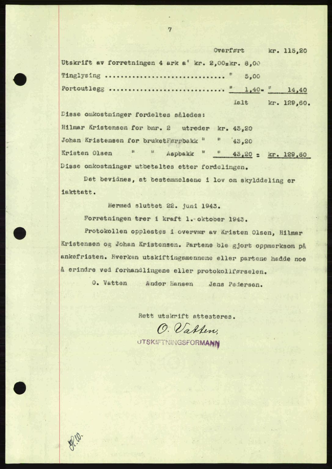 Salten sorenskriveri, AV/SAT-A-4578/1/2/2C: Mortgage book no. A14-15, 1943-1945, Diary no: : 1949/1943