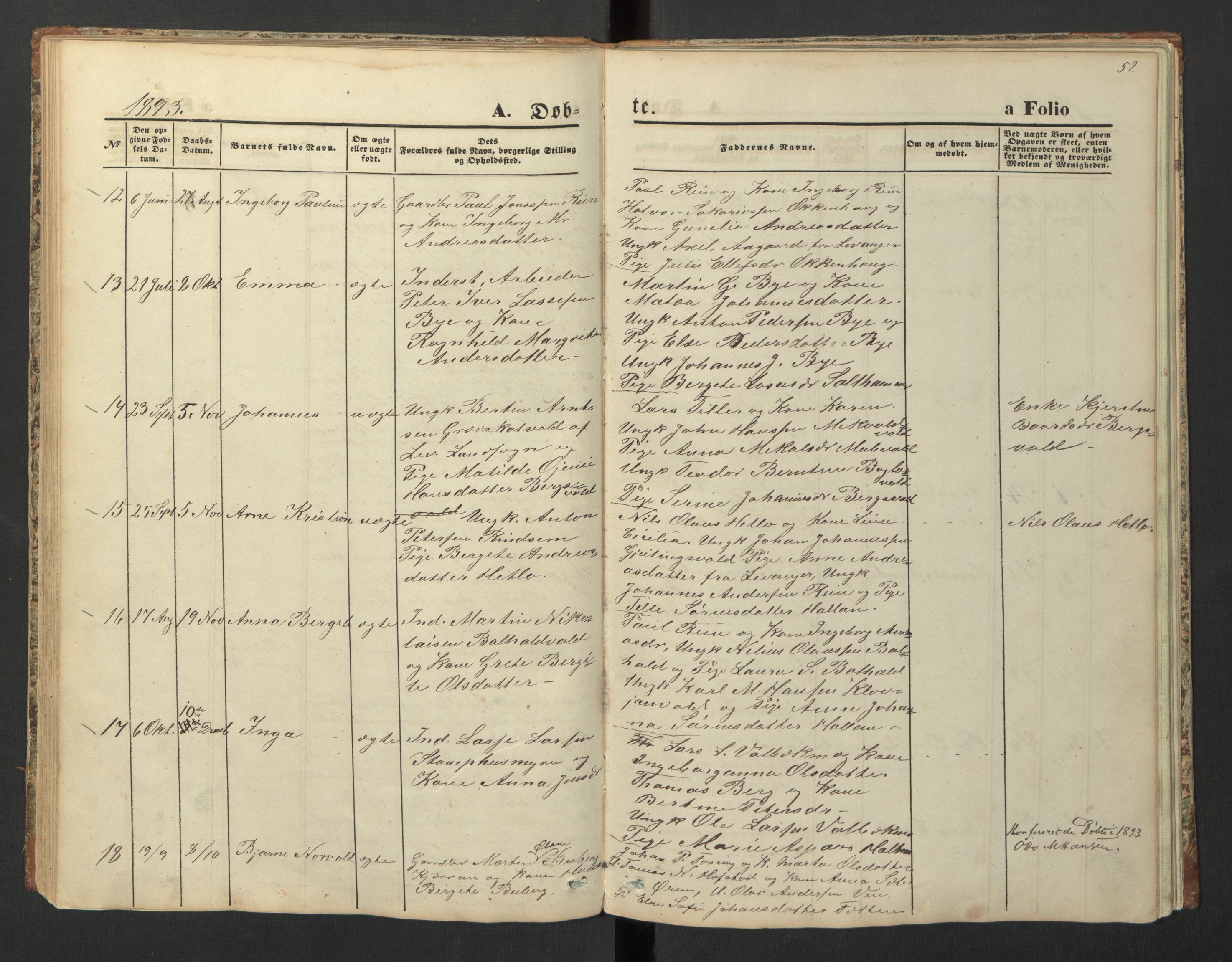 Ministerialprotokoller, klokkerbøker og fødselsregistre - Nord-Trøndelag, SAT/A-1458/726/L0271: Parish register (copy) no. 726C02, 1869-1897, p. 52