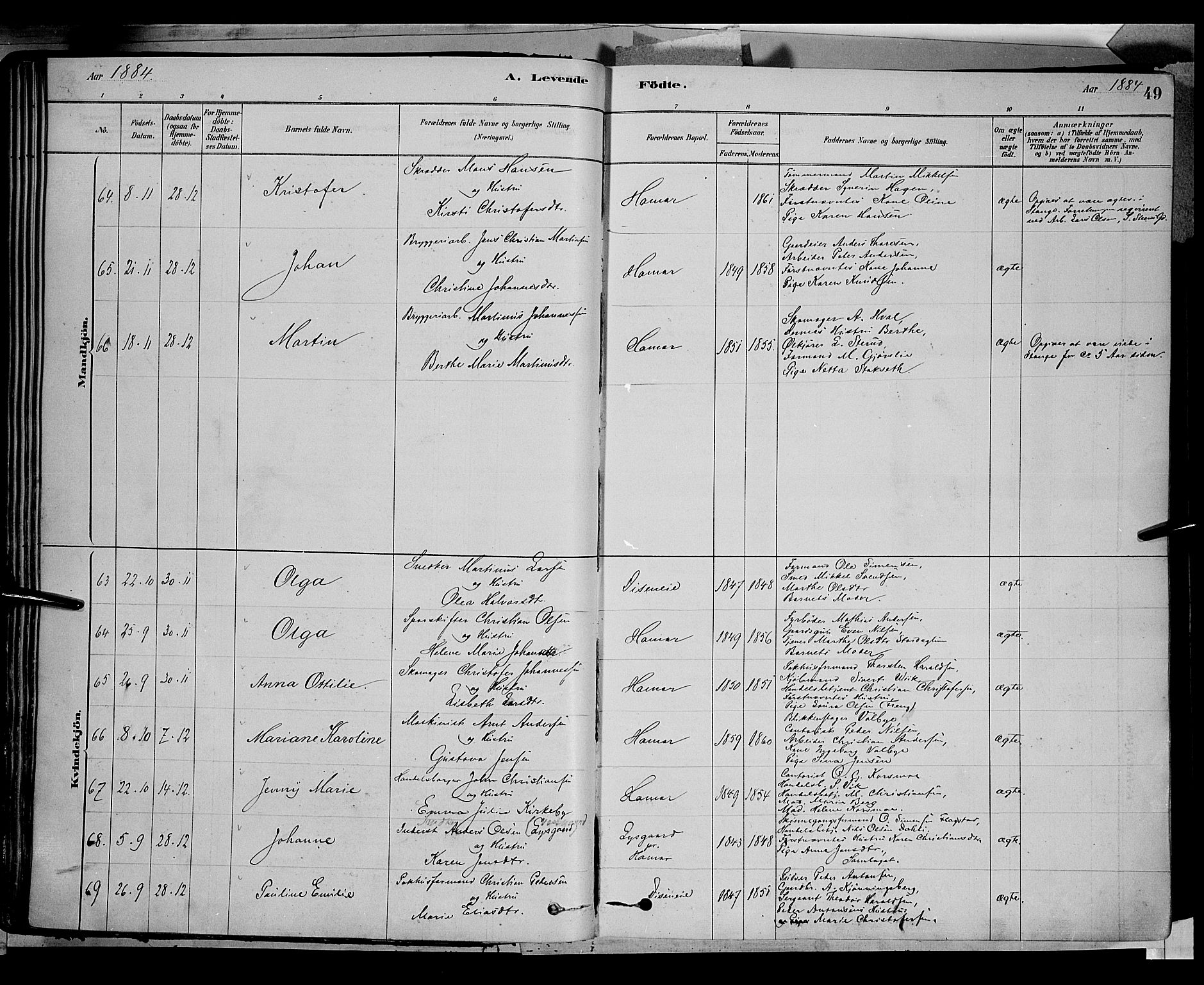 Vang prestekontor, Hedmark, AV/SAH-PREST-008/H/Ha/Haa/L0016: Parish register (official) no. 16, 1878-1889, p. 49