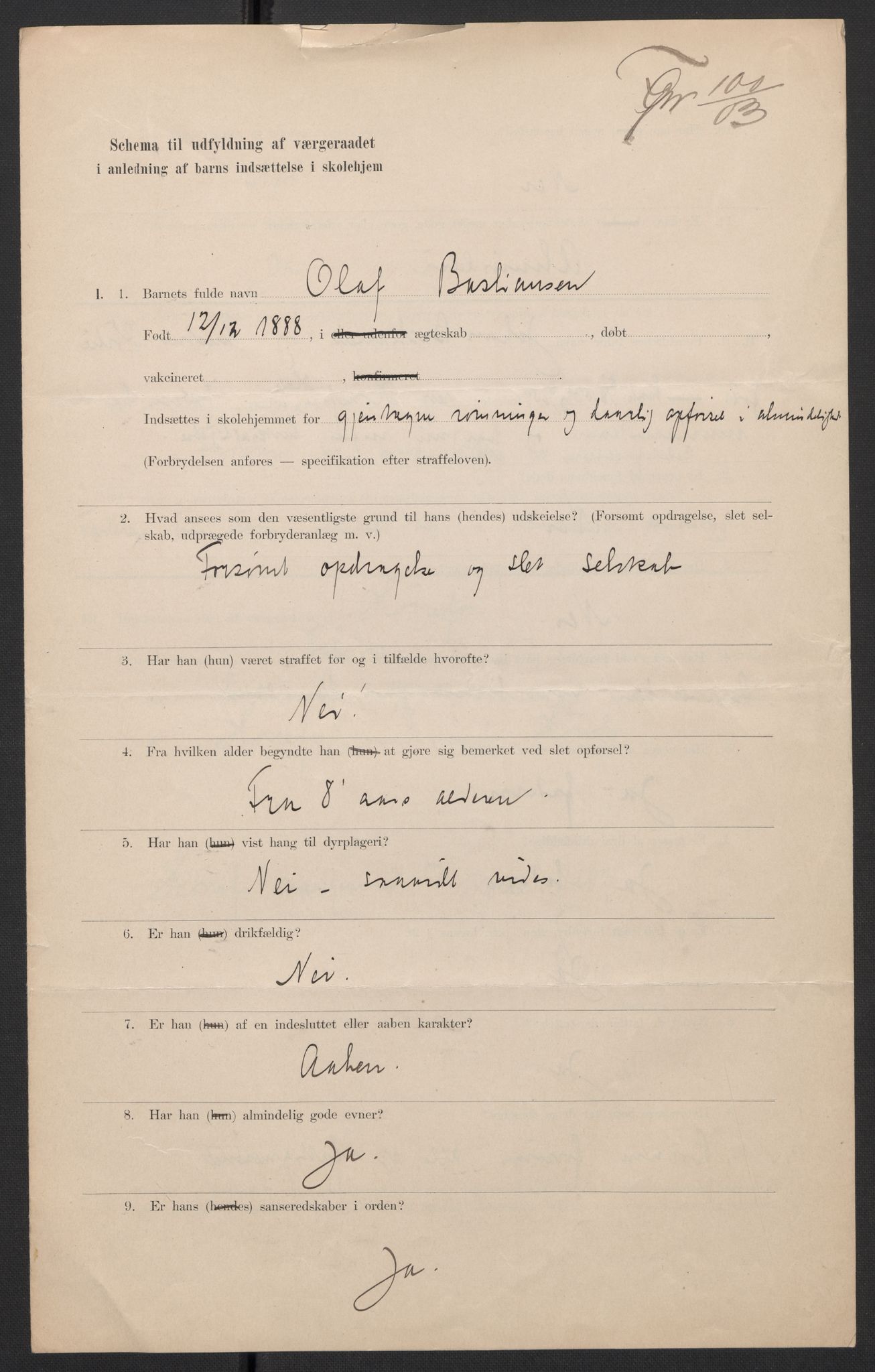 Falstad skolehjem, RA/S-1676/E/Eb/L0005: Elevmapper løpenr. 99-120, 1902-1909, p. 180