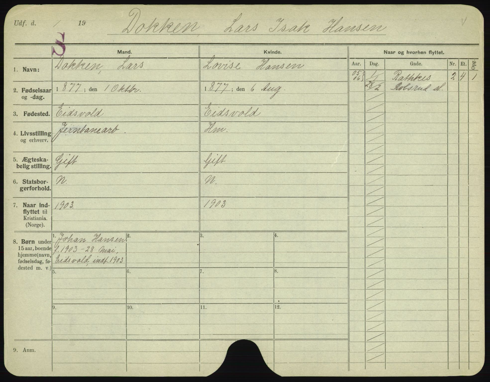 Oslo folkeregister, Registerkort, AV/SAO-A-11715/F/Fa/Fac/L0002: Menn, 1906-1914, p. 655a