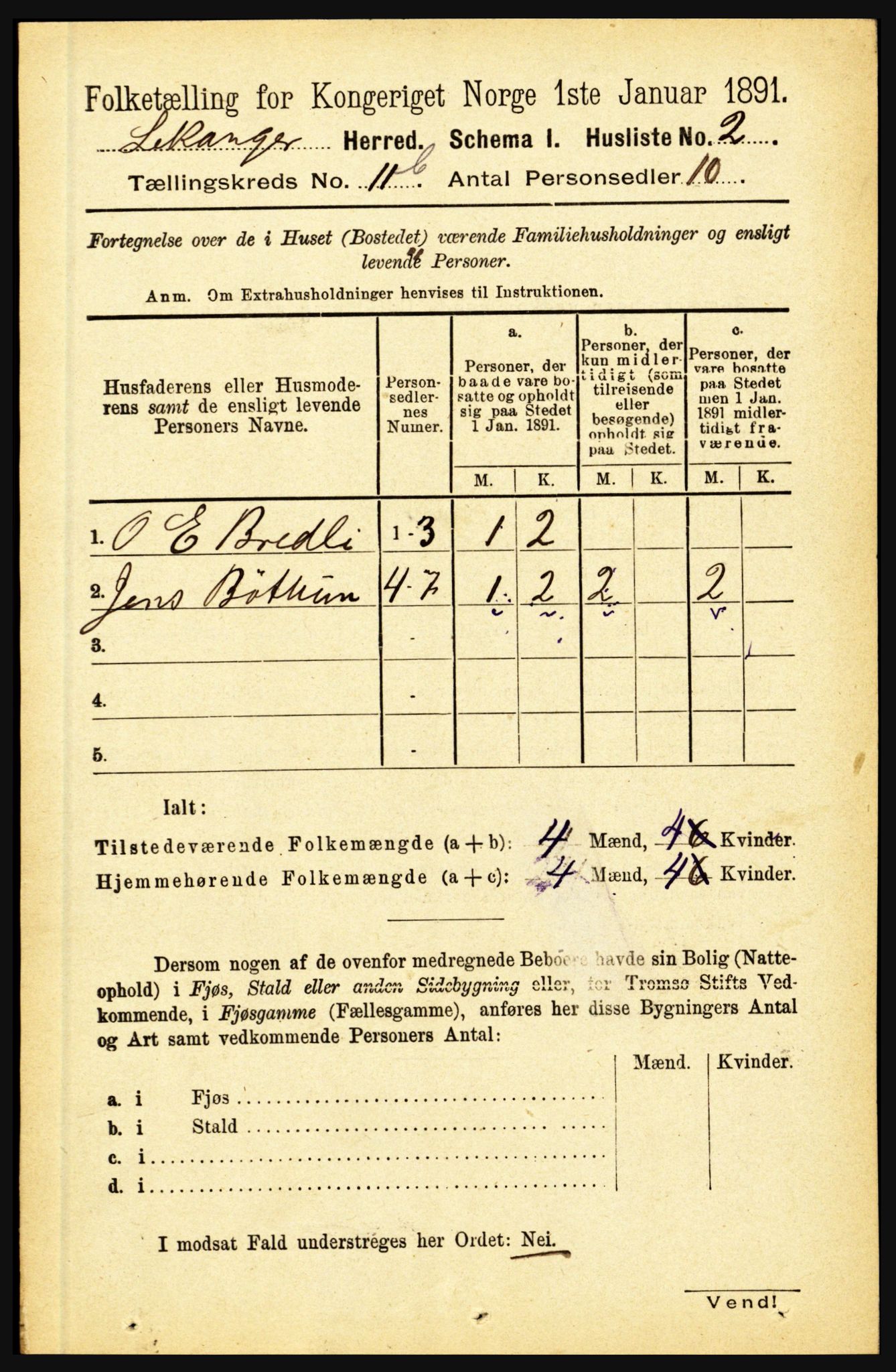 RA, 1891 census for 1419 Leikanger, 1891, p. 2146