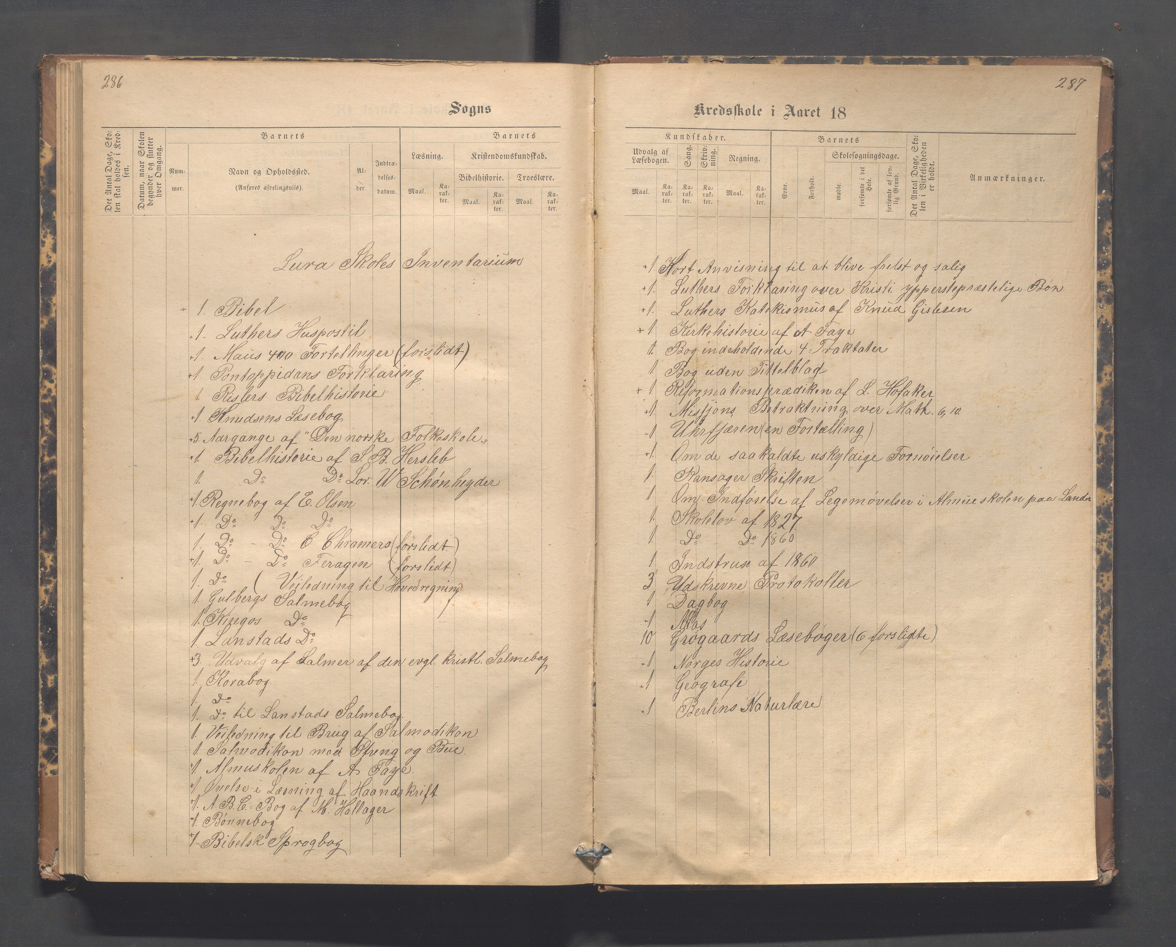 Høyland kommune - Lura skole, IKAR/K-100081/F/L0002: Skoleprotokoll, 1878-1896, p. 286-287