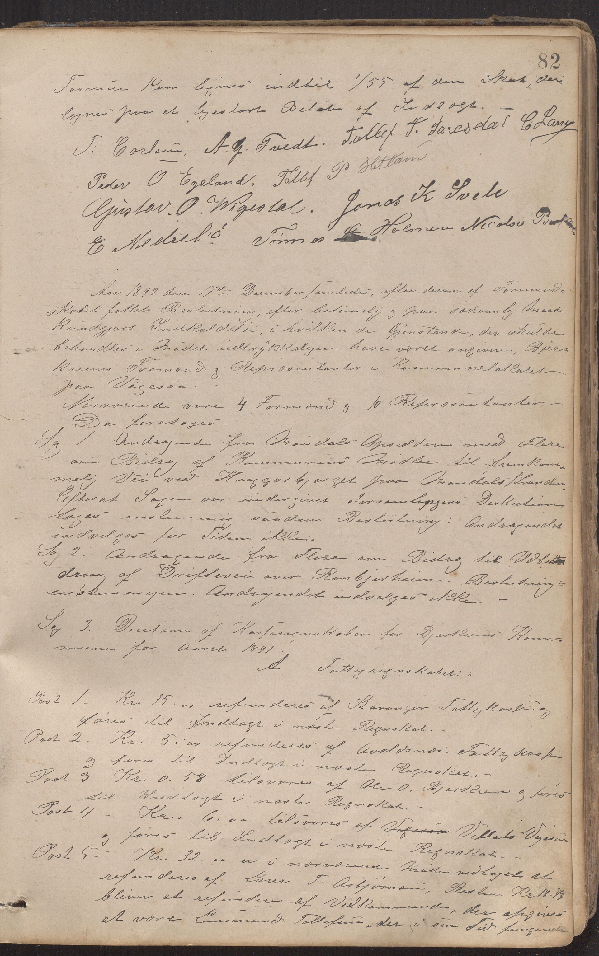 Bjerkreim kommune - Formannskapet/Sentraladministrasjonen, IKAR/K-101531/A/Aa/L0002: Møtebok, 1884-1903, p. 82a